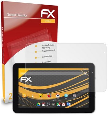 atFoliX Schutzfolie für JAY-tech Tablet-PC XE10D MD1001, (2 Folien), Entspiegelnd und stoßdämpfend