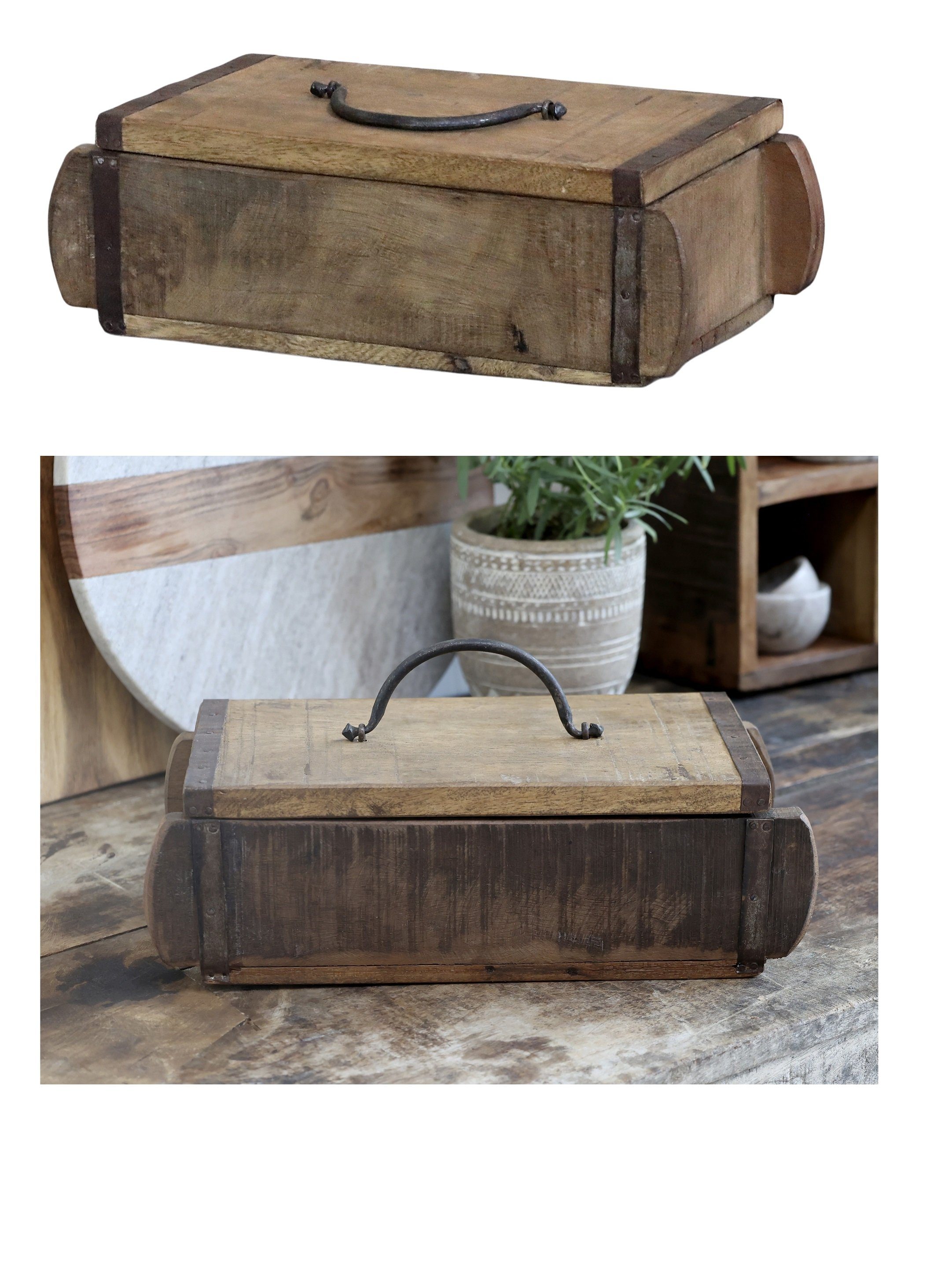 Chic Antique Holzkiste Chic Antique Grimaud Ziegelform Backsteinform mit Deckel 41065900