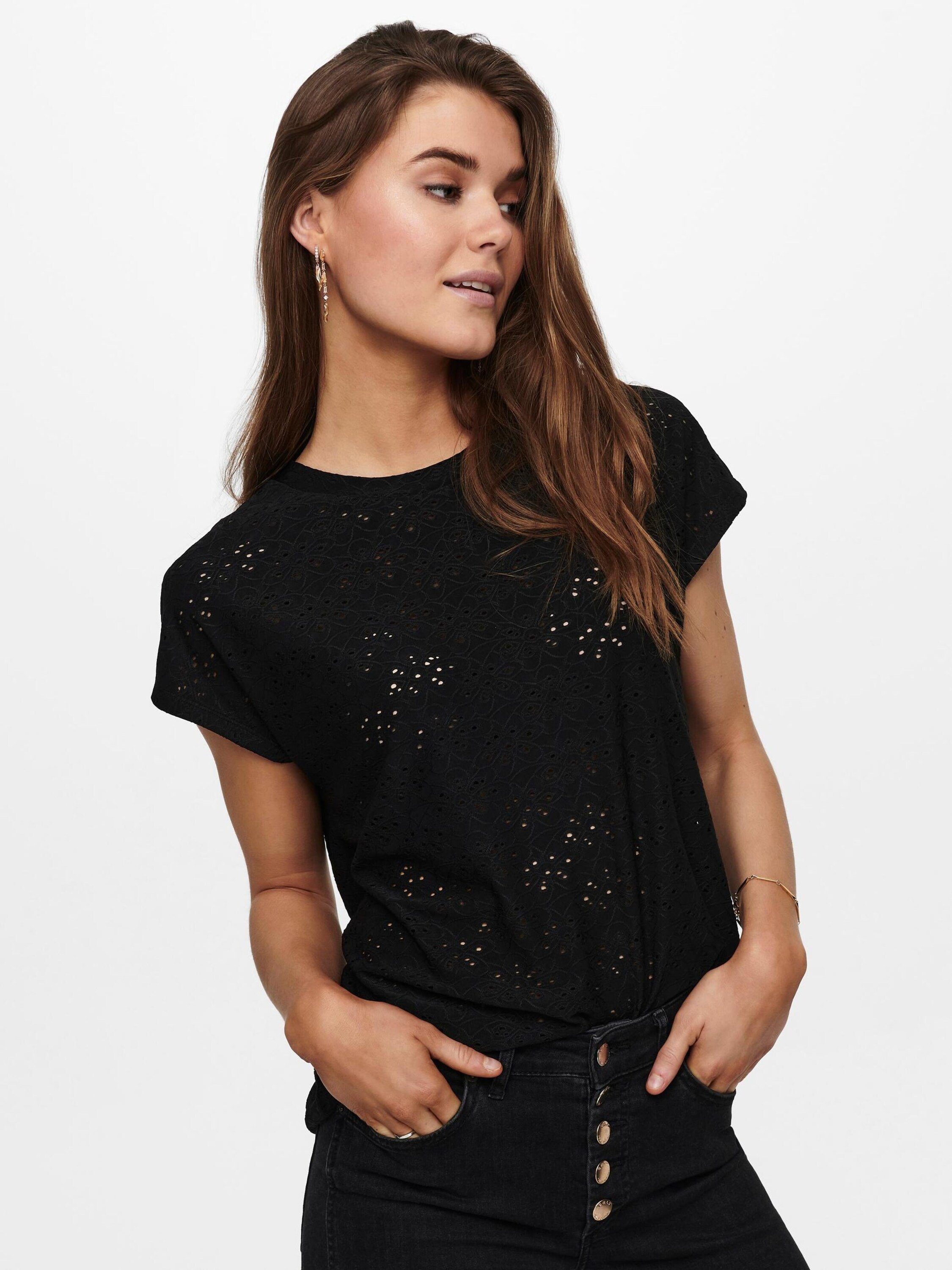ONLY T-Shirt ONLSMILLA (1-tlg) Lochmuster günstig online kaufen