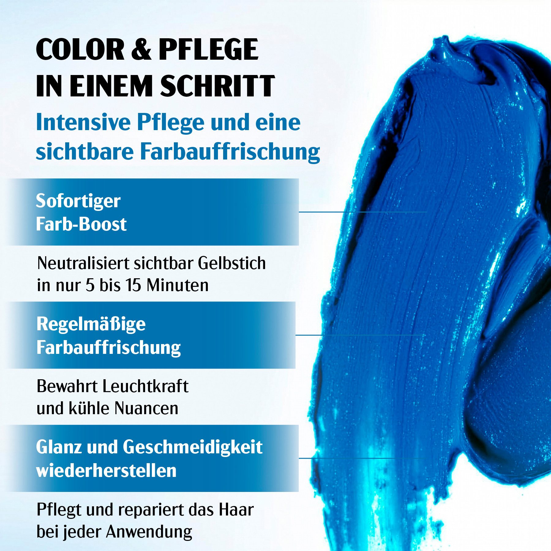 Karseell Haarmaske Blaue Haarmaske Haarpflege Farbauffrischung Coloriertes Haar, 1-tlg., Haarmaske, Haarpflege, Karseell, Blau