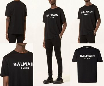 Balmain T-Shirt BALMAIN Flocked Logo Straight Fit T-Shirt Cotton Shirt Paris Tee XXL