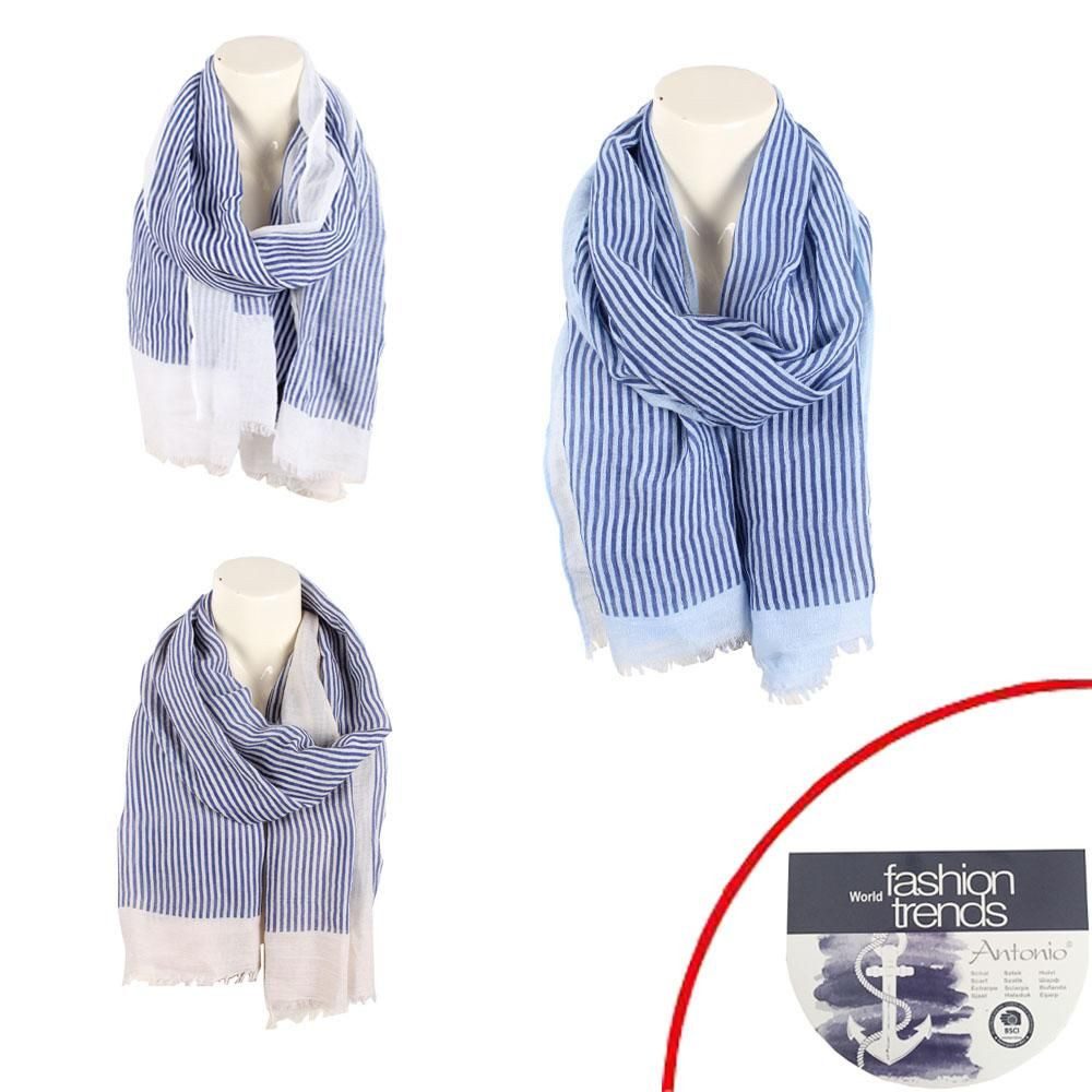 VewoTex Modeschal Sommer Damen Schal » Maritime Streifen 180 x 70 cm, (Einz günstig online kaufen