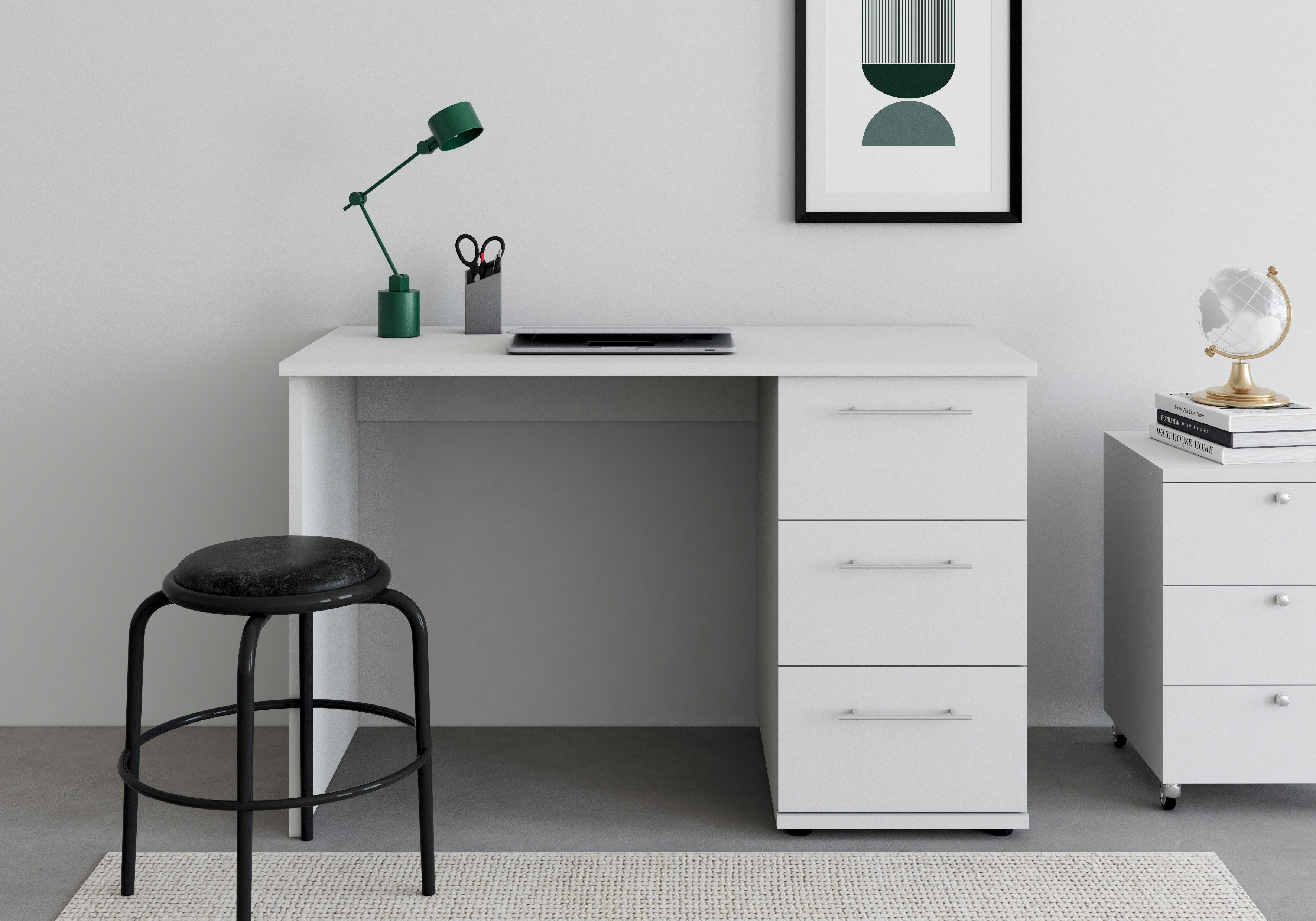 VOGL Möbelfabrik Schreibtisch Tobi, optional mit Tastaturauszug, mit 3 Schubkästen, Breite 115 cm, Made in Germany