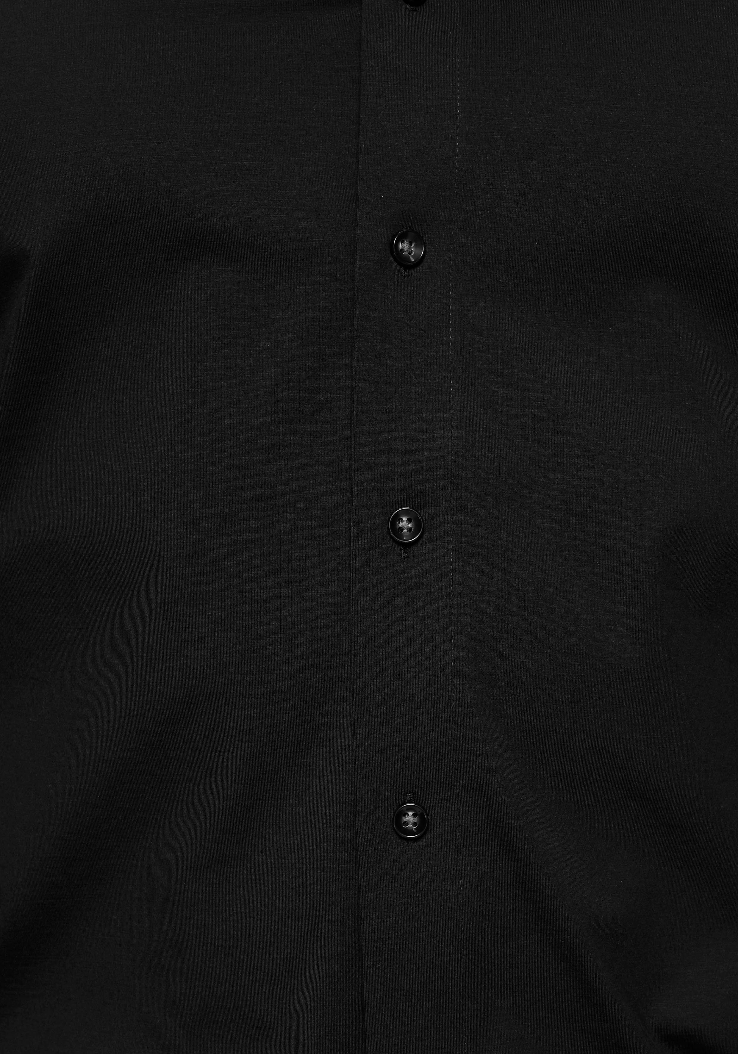 Langarmhemd mit 24/Seven Materialeigenschaften schwarz geruchshemmenden OLYMP Luxor