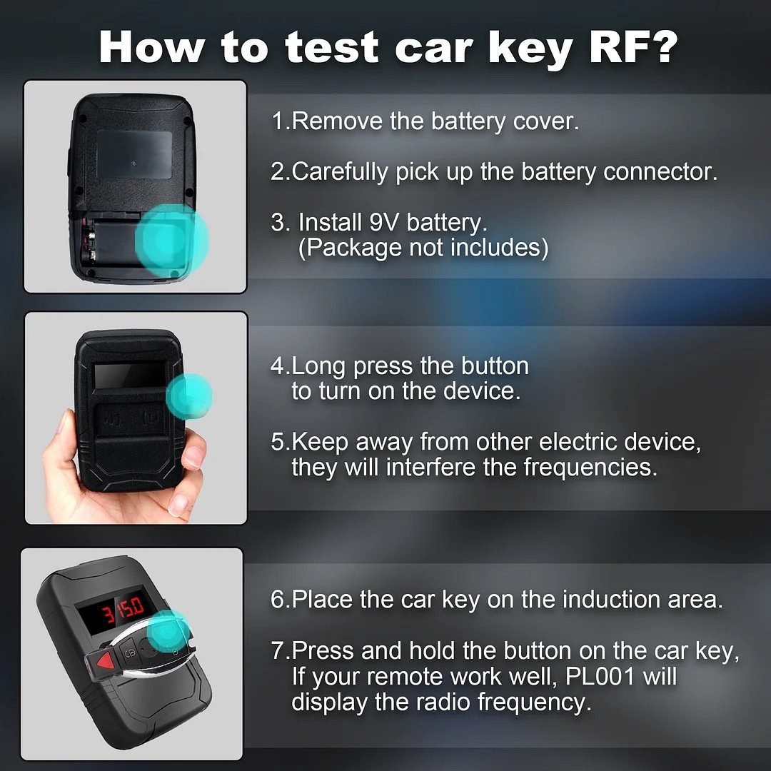 BRANDT AUTOMOTIVE Multitool Infrarot Funk Frequenz Tester Messgerät 10–1000 MHz, für Fahrzeugschlüssel, Smart Keys, Keycards und Fernbedienungen