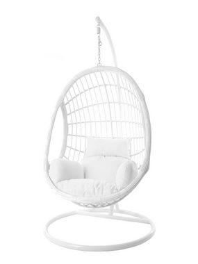KIDEO Hängesessel »Hängesessel PALMANOVA weiß«, Loungesessel in weiß, moderner Swing Chair, Hängesessel mit Gestell und Kissen, Loungemöbel