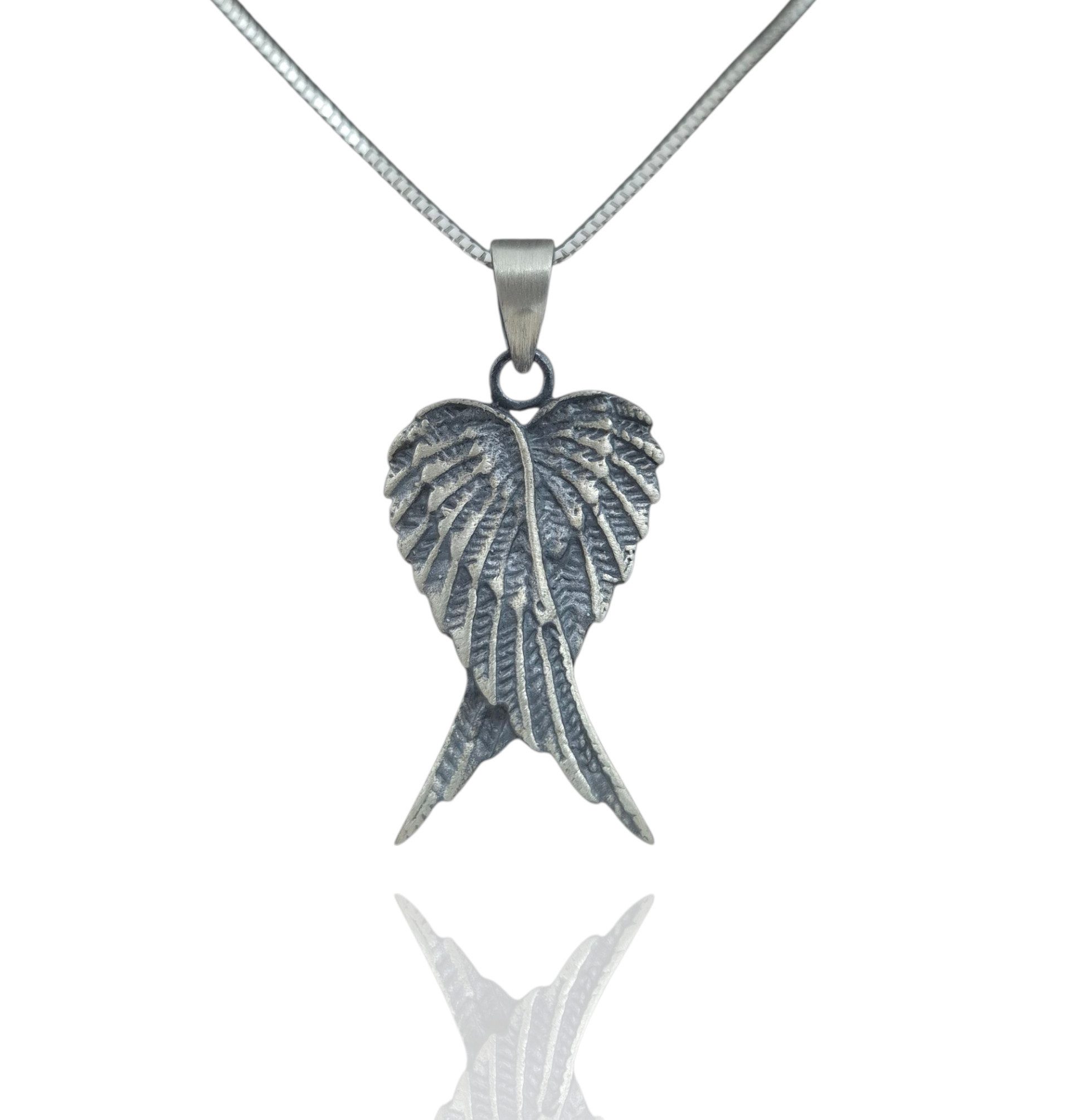 NAHLE Kette mit Anhänger Engel Flügel Glücksbringer Schutzengel Engelsflügel 925 Silber (2-tlg., inklusive Schmuckbox)