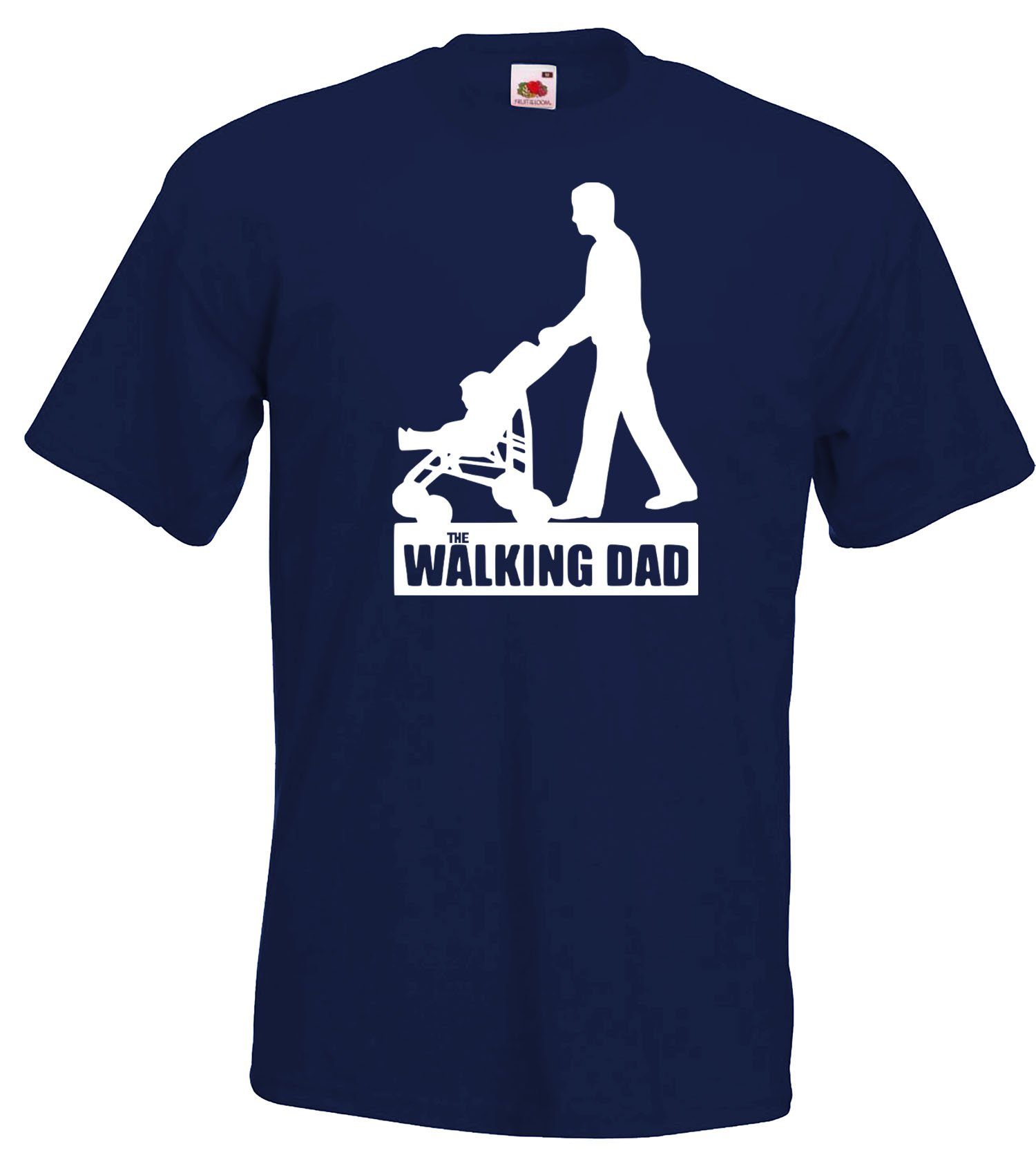 Youth Designz T-Shirt Walking Dad Herren Shirt mit witzigem Frontprint Navyblau