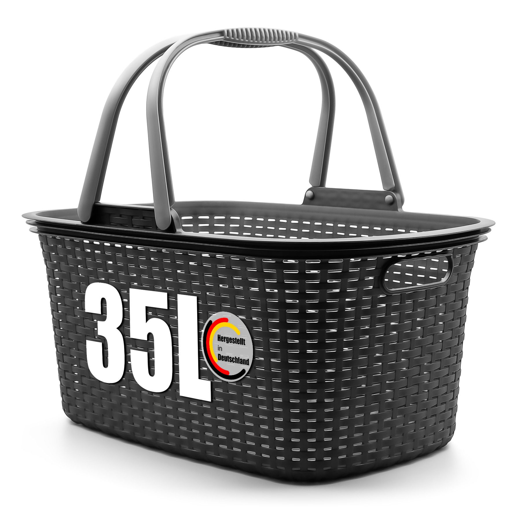 BigDean Wäschekorb Wäschesammler mit Henkel 35L Rattan Design Made in Germa günstig online kaufen