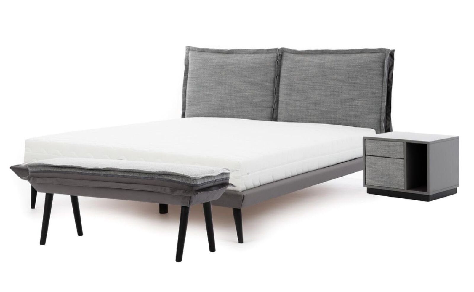 Made JVmoebel Bett Modern Elegantes, Schlafzimmer Design Schön Bett Europa Luxus Betten in Grau