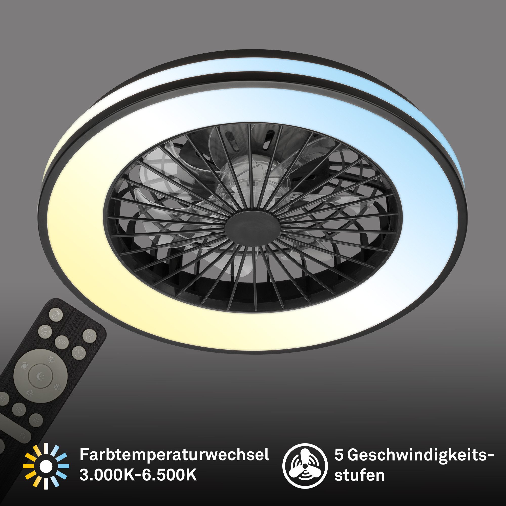 OTTO home Deckenleuchte CCT Deckenleuchte mit Ventilator Vivienna, CCT - üb günstig online kaufen