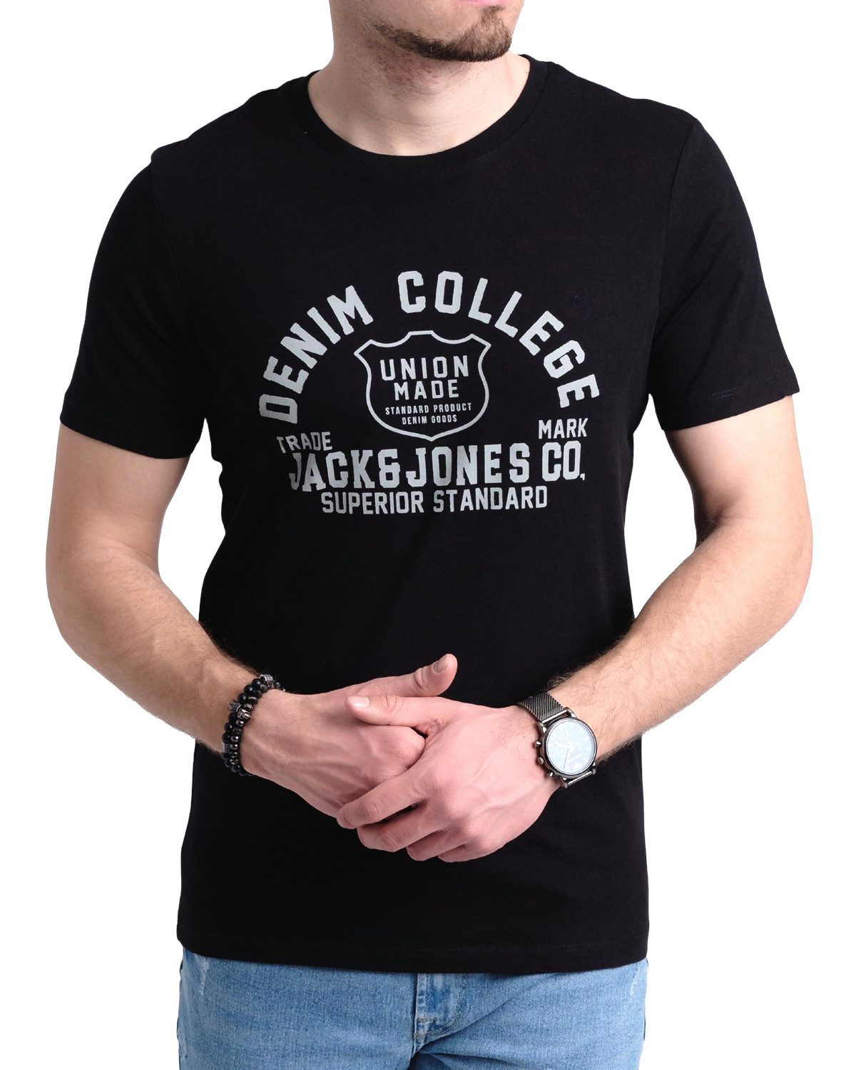 Jack & Jones Print-Shirt Bedrucktes T-Shirt aus Baumwolle (5er-Pack)