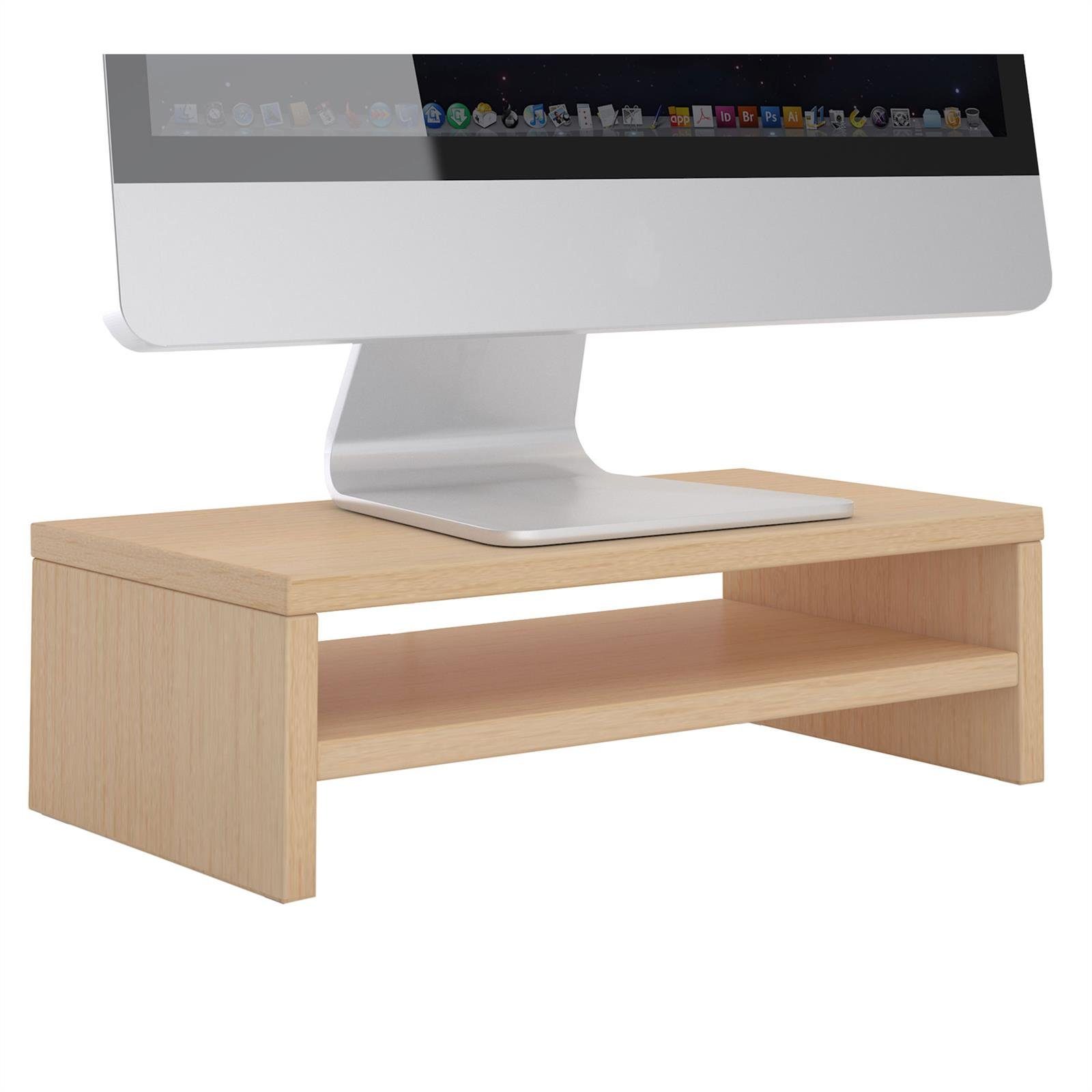 Sonderangebotskatalog CARO-Möbel Schreibtischaufsatz SUBIDA, Bildschirmaufsatz inkl. Monitorerhöhung buchefarben Monitorständer Ablagefach