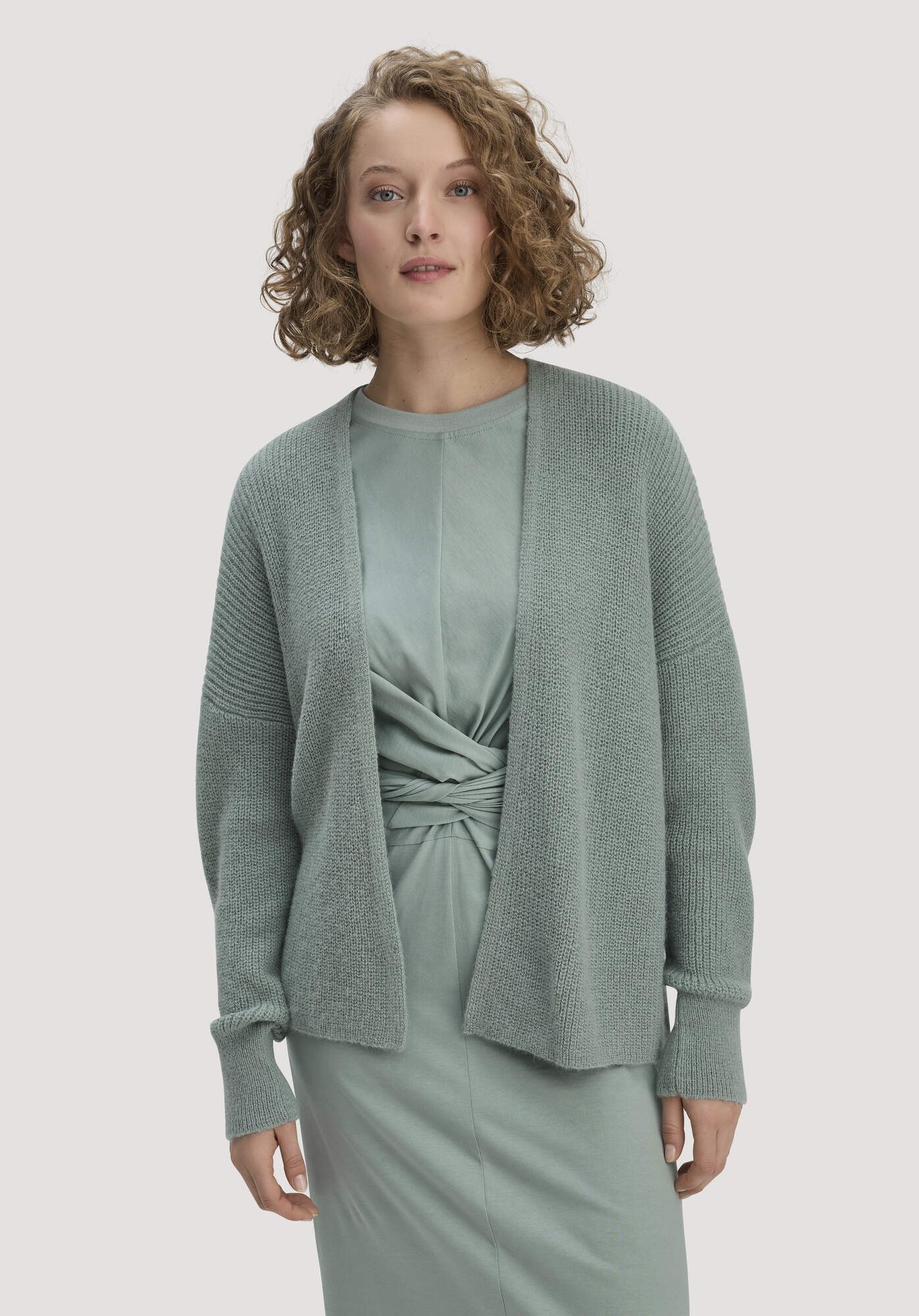 Hessnatur Strickjacke aus reinem Alpaka (1-tlg)