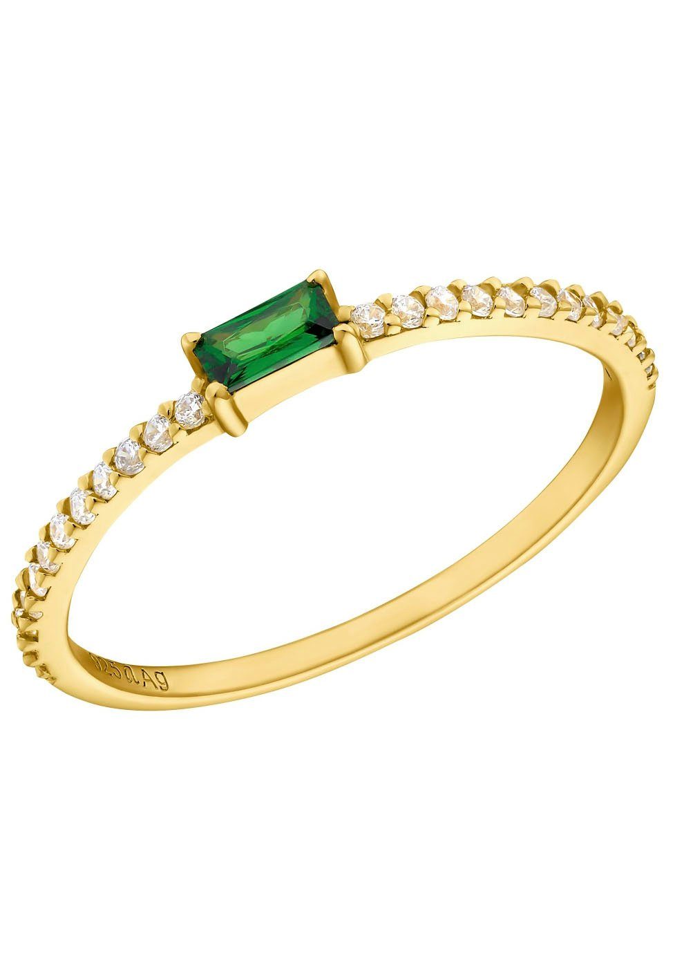 Amor Fingerring Smaragreen, mit Zirkonia (synth)