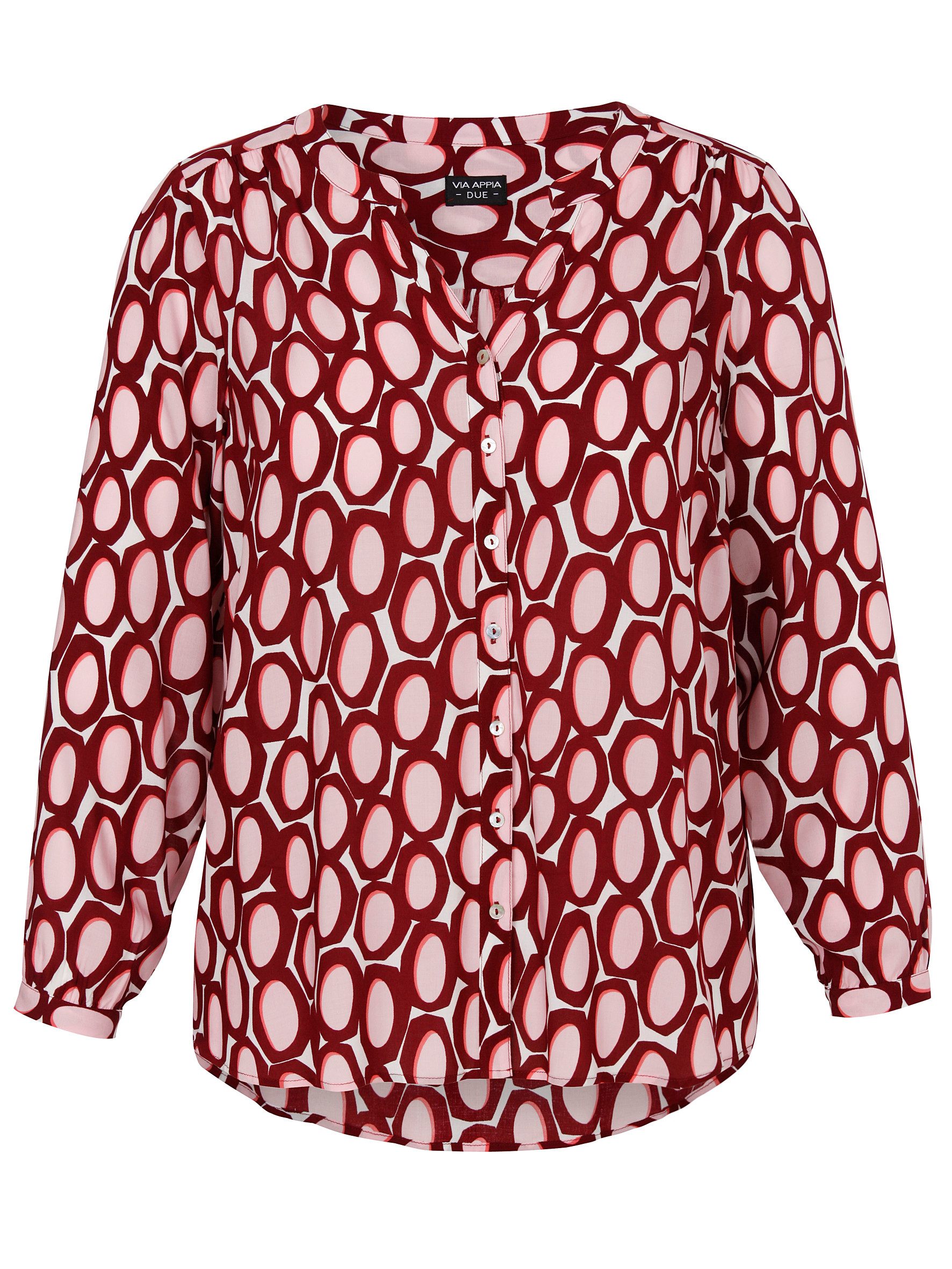 Langarmbluse Bluse V-Ausschnitt 1/1 Arm Druck
