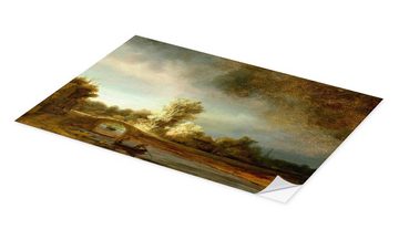 Posterlounge Wandfolie Rembrandt van Rijn, Landschaft mit Steinbrücke, Malerei