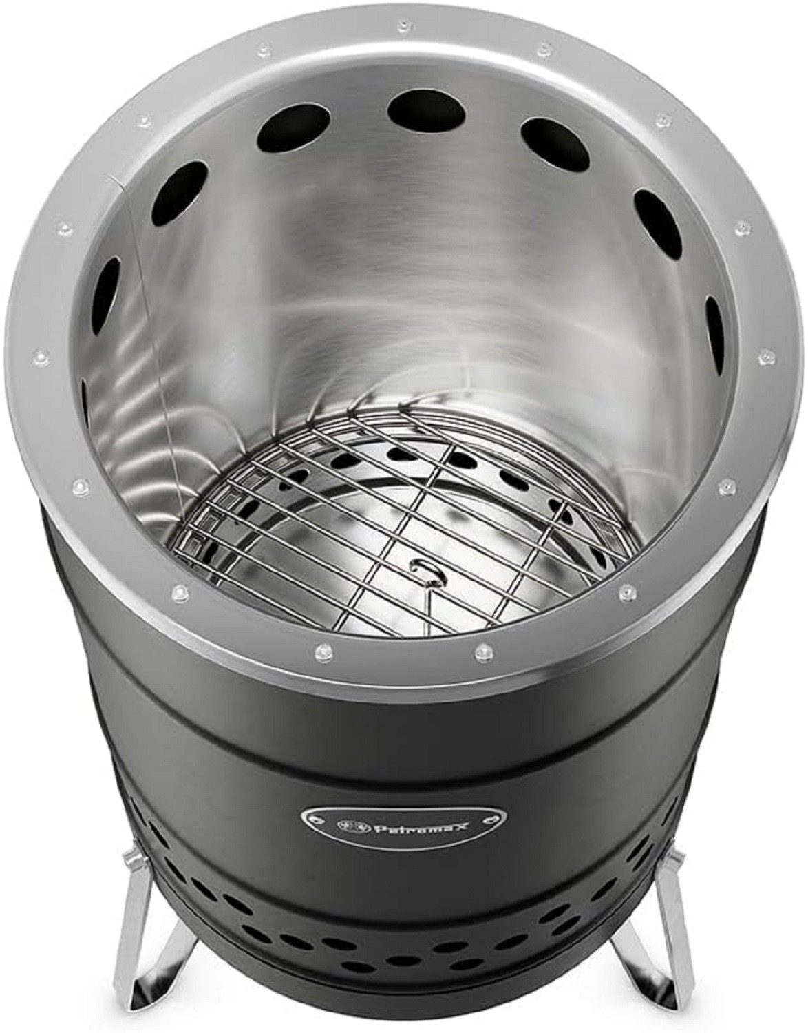 Petromax Feuerstelle Petromax Feuertonne Pyron Black Edition Edelstahl