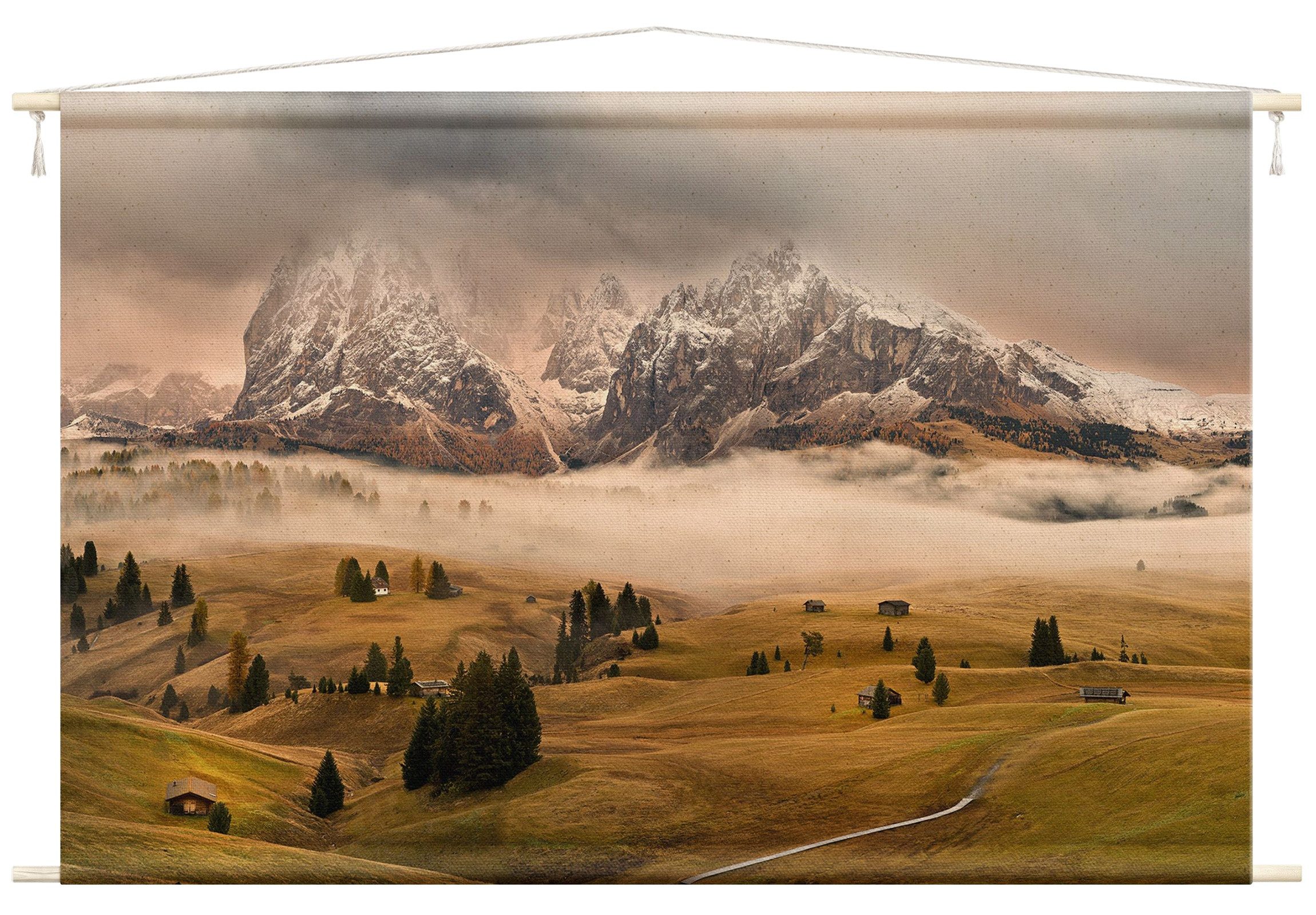 Bilderdepot24 Wandteppich modern Natur braun, rechteckig, Höhe: 2.6 mm, großes Wandbild aus Natur-Baumwolle Wandbehang Stoffbild Tuch Wollseil