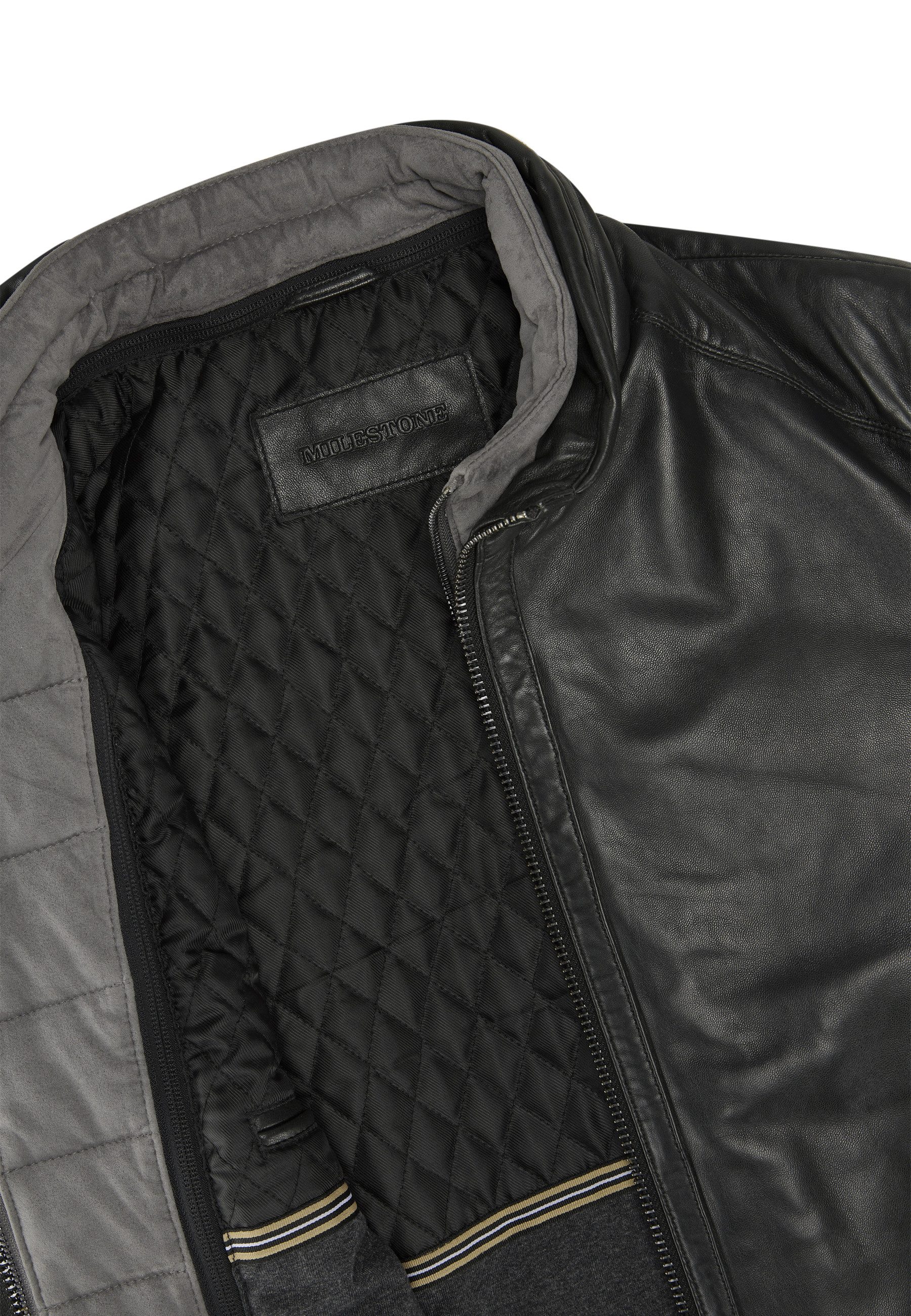 Lederjacke MSBarney Herren Bikerjacke Jacke Leder