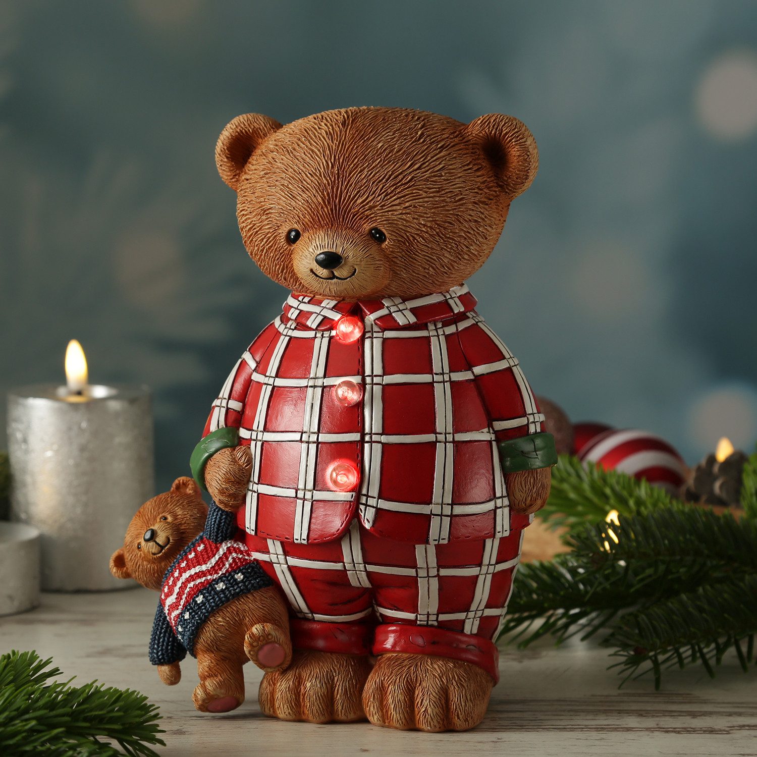 MARELIDA LED Dekofigur LED Bär Teddybär im Schlafanzug Weihnachtsdeko Dekof günstig online kaufen