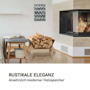 blumfeldt Feuerschale Langdon Wood Black, (ansehnlich moderner Holzspeicher)