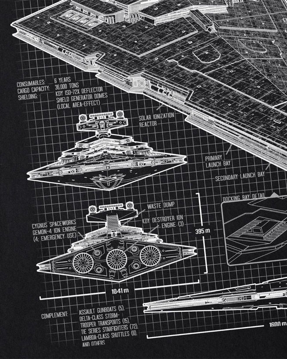 style3 T-Shirt Sternenzerstörer Blaupause raumschiff star krieg wars der st günstig online kaufen