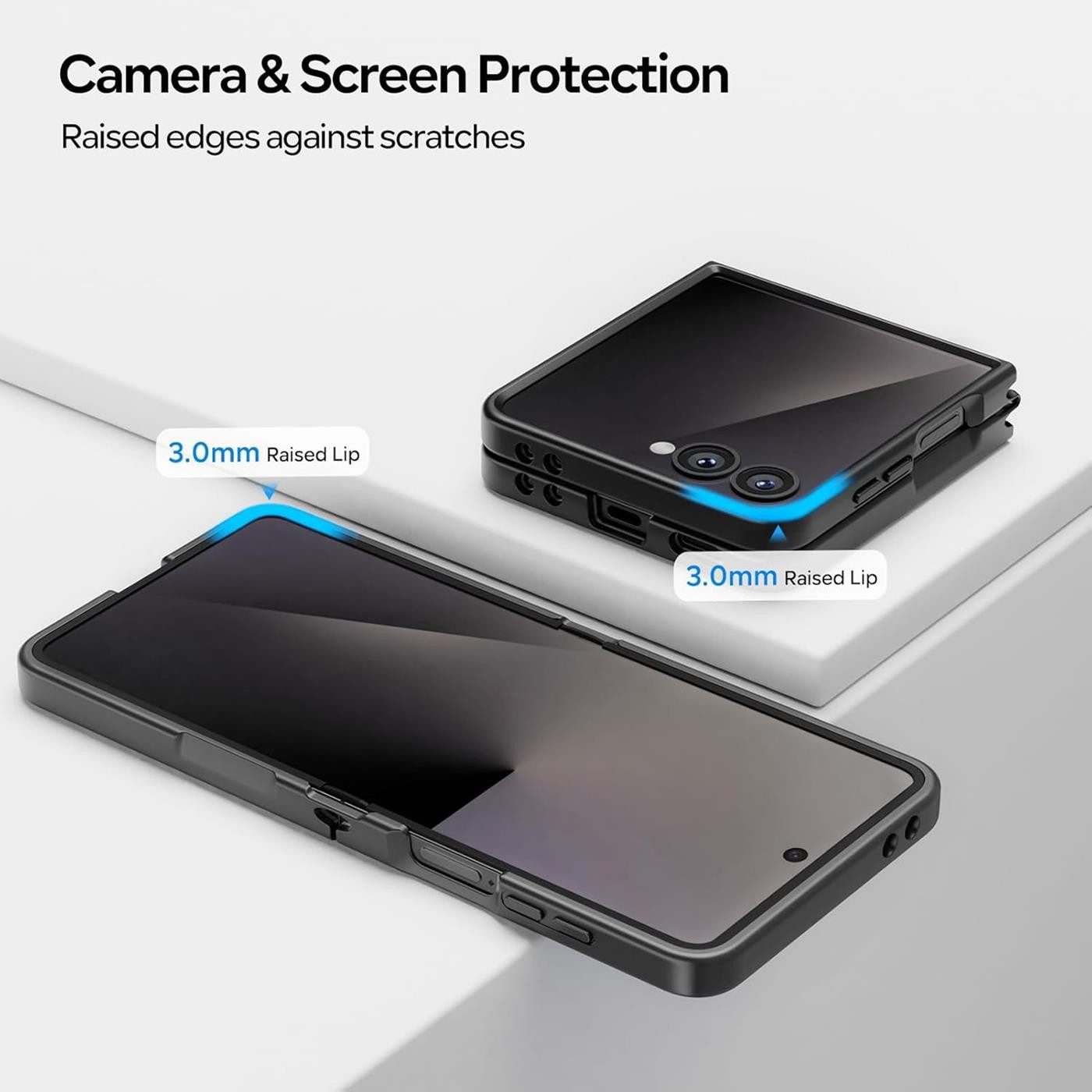CoolGadget Handyhülle Black Series Handy Hülle für Samsung Galaxy Z Flip 7 6,9 Zoll, Edle Silikon Schlicht Robust Schutzhülle für Samsung Flip 7 5G Hülle