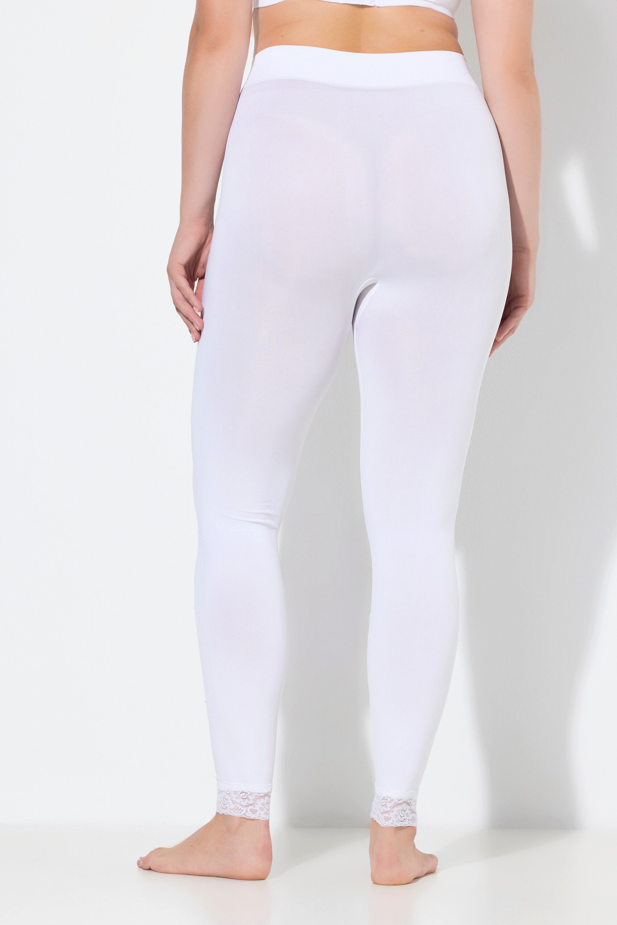 Ulla Popken Feinstrumpfhose Strumpf-Leggings Spitzenbündchen