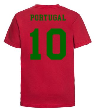 Youth Designz T-Shirt Portugal Kinder T-Shirt im Fußball Trikot Look mit trendigem Motiv