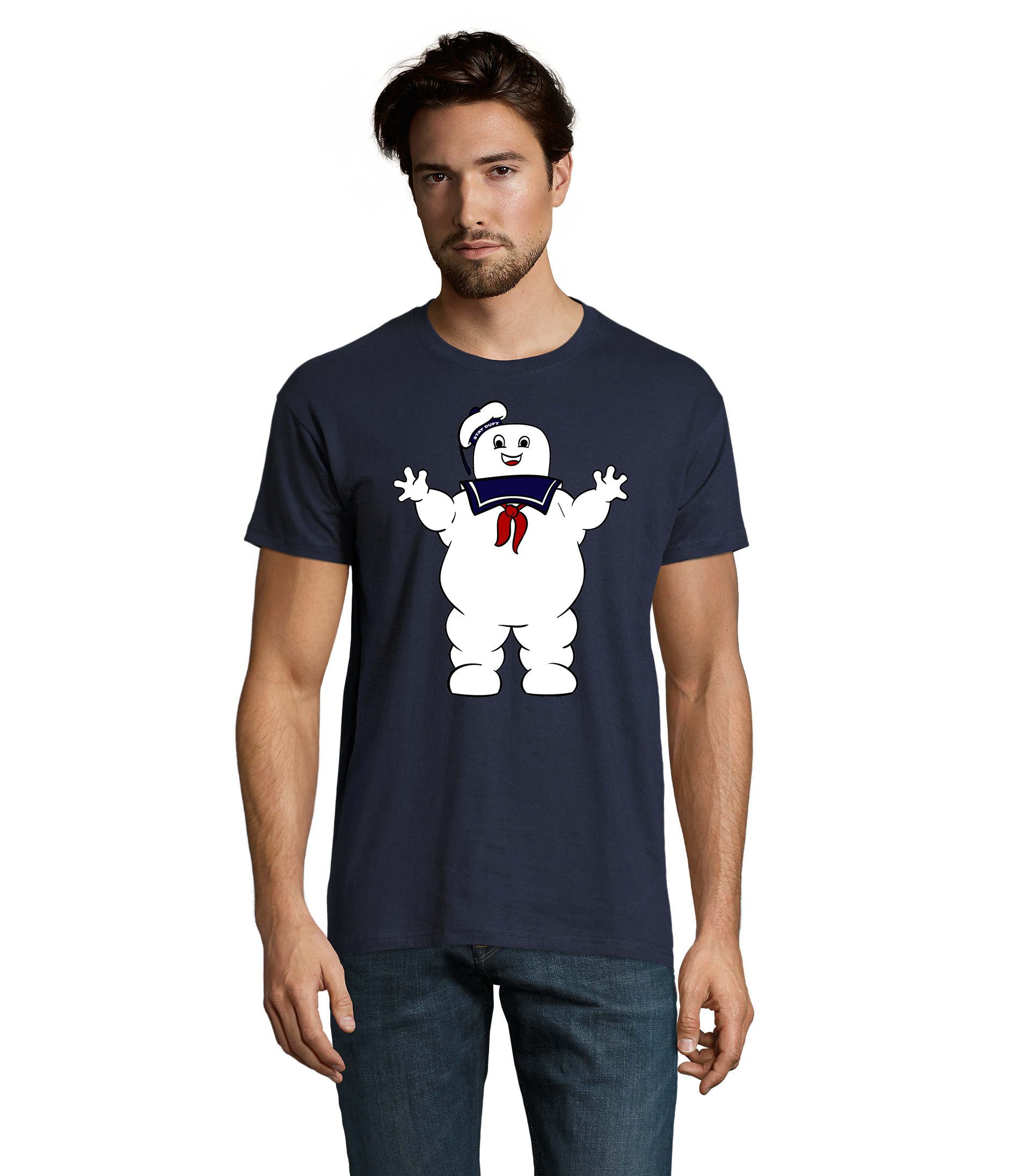 T-Shirt Marshmallowman1 H Tee Herren T Shirt Geisterfigur Print Patch Mode
