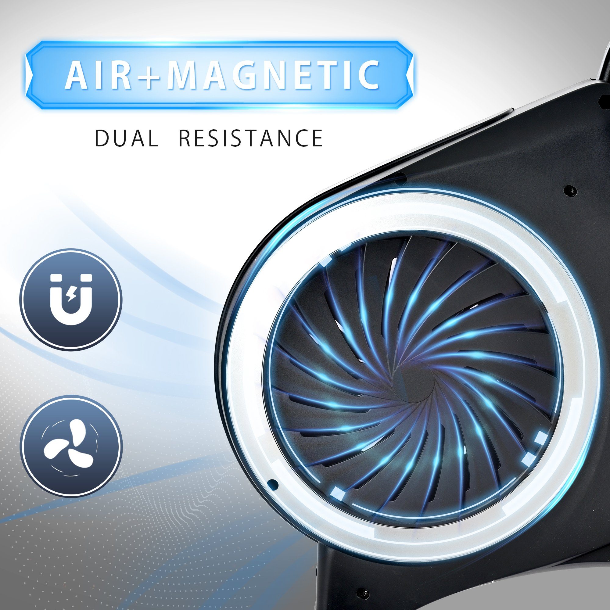 Luftwiderstand, mit Ulife LCD-Monitor klappbar Air Rudergerät Magnet,8-stufig, Dual Rudergerät
