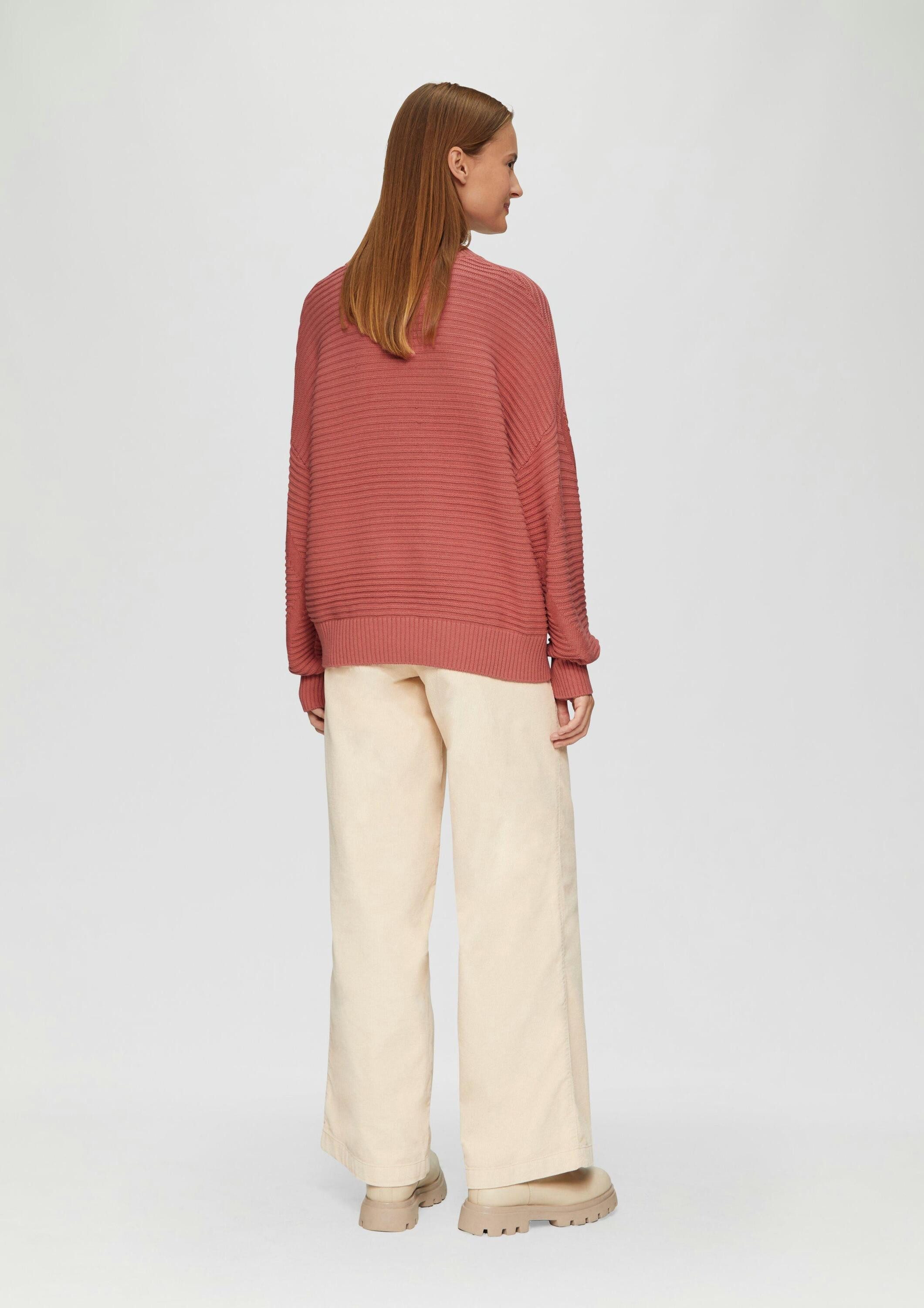 s.Oliver Longpullover Strickpullover Oversized Strickpullover mit Strukturdetails