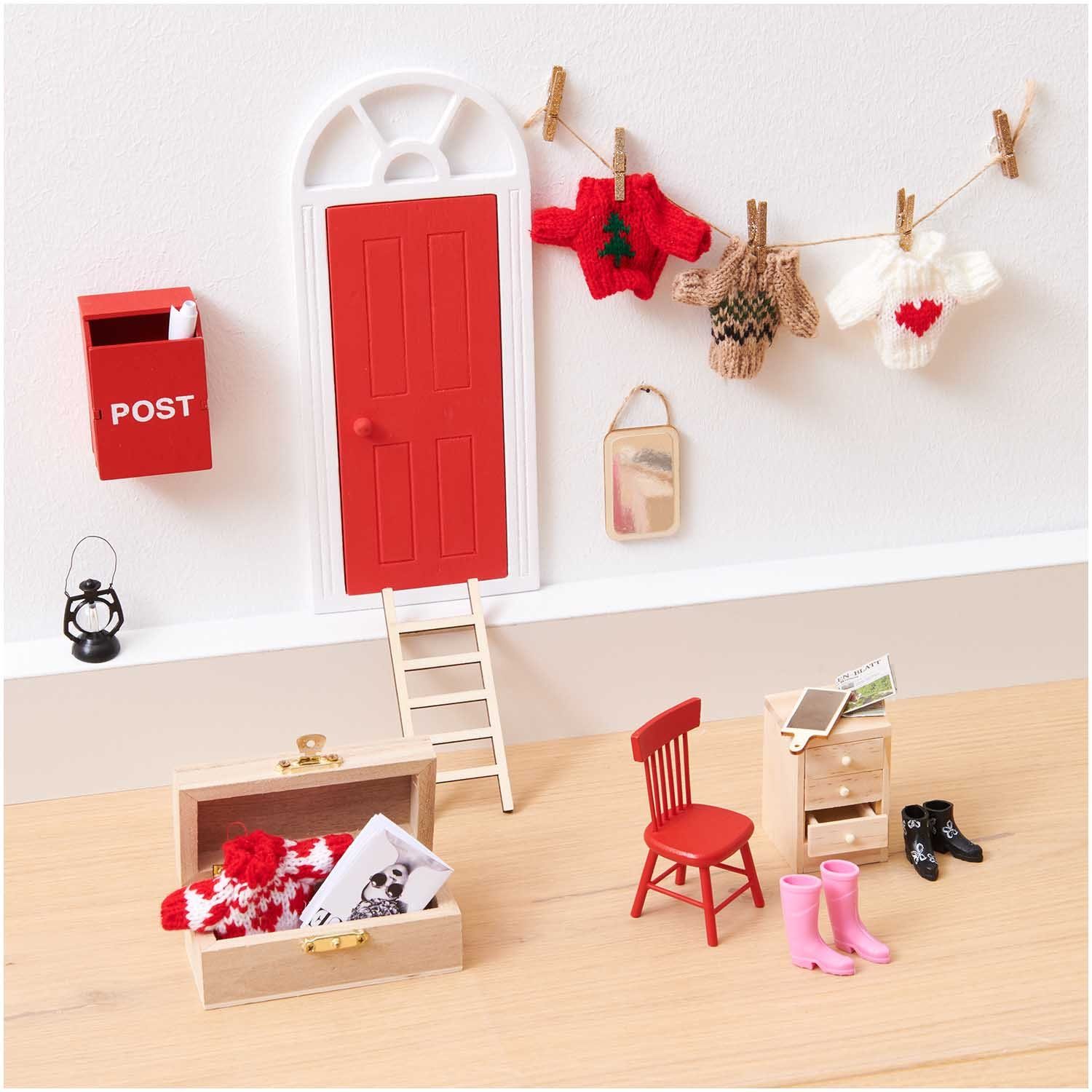 Rico Design Wichtel Miniatur Strickpullover Herz - Wichtel- und Puppenhaus