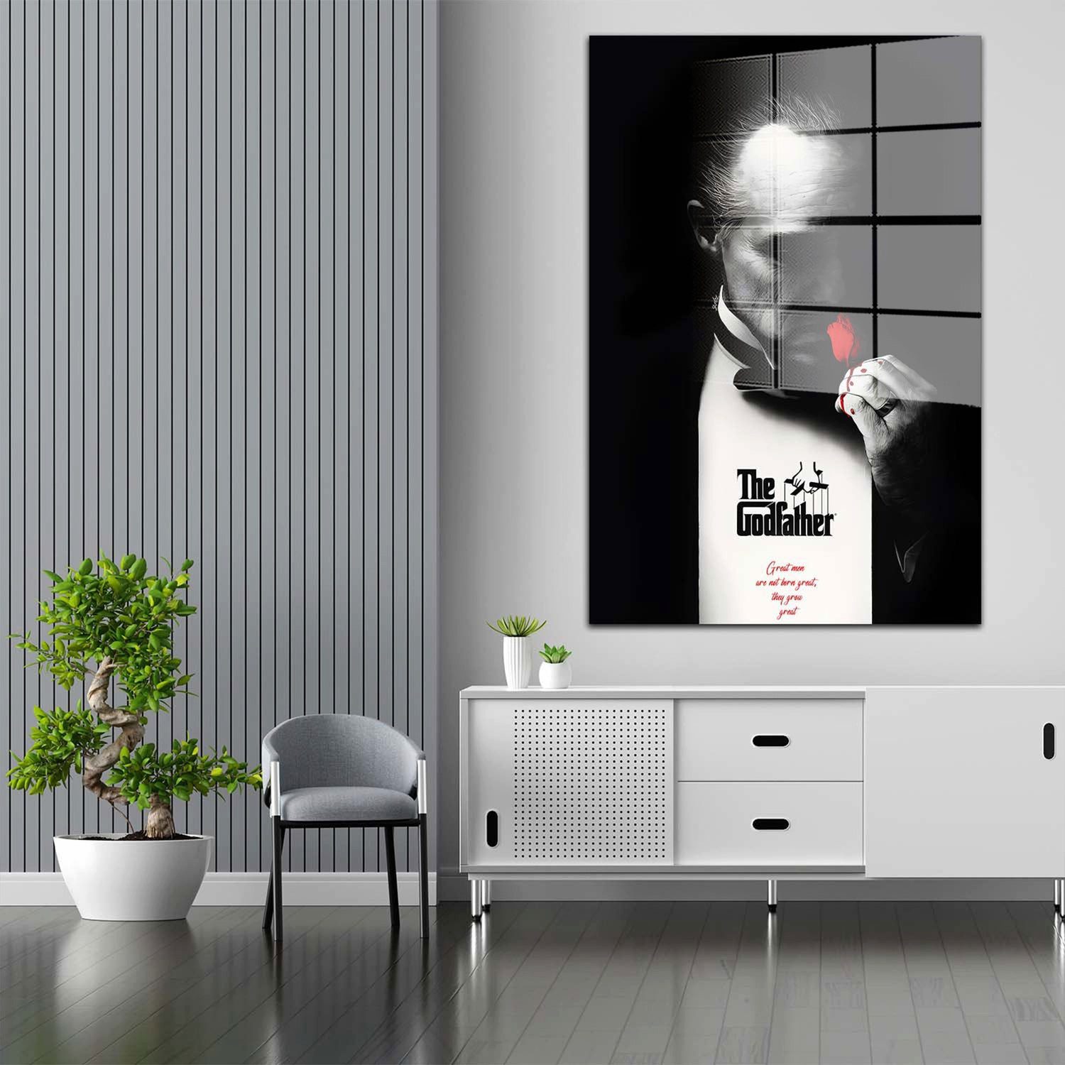 Artedinoi Acrylglasbild Godfather Mafia Black Edition Acrylglas Wandbild Bild Wanddeko Wohnzim