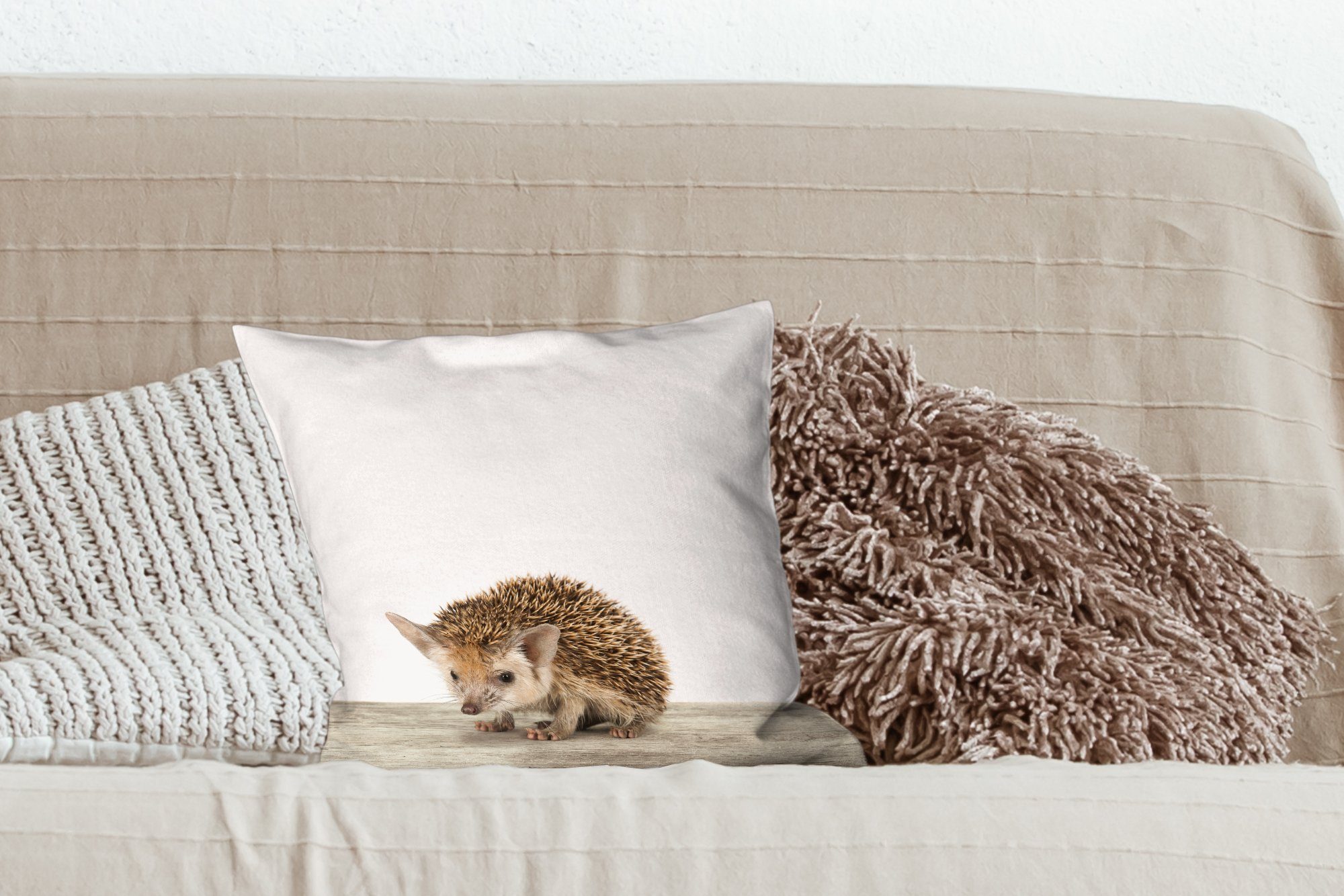 Dekokissen - Deko, Schlafzimmer, Sofakissen - Füllung Tiere - Wohzimmer, mit Igel Zierkissen MuchoWow Mädchen, für Jungen