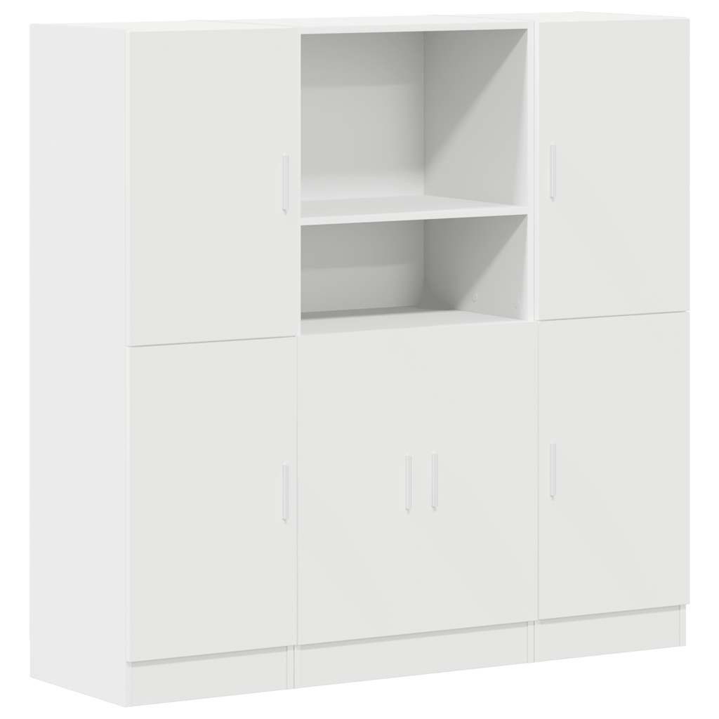 vidaXL Regal 3-tlg. Küchenschrank-Set Weiß Holzwerkstoff, günstig online kaufen