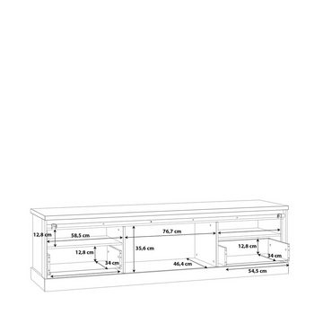 freiraum TV-Board Kaszimiro, in braun,schwarz - 203,1x56,2x52cm (BxHxT)