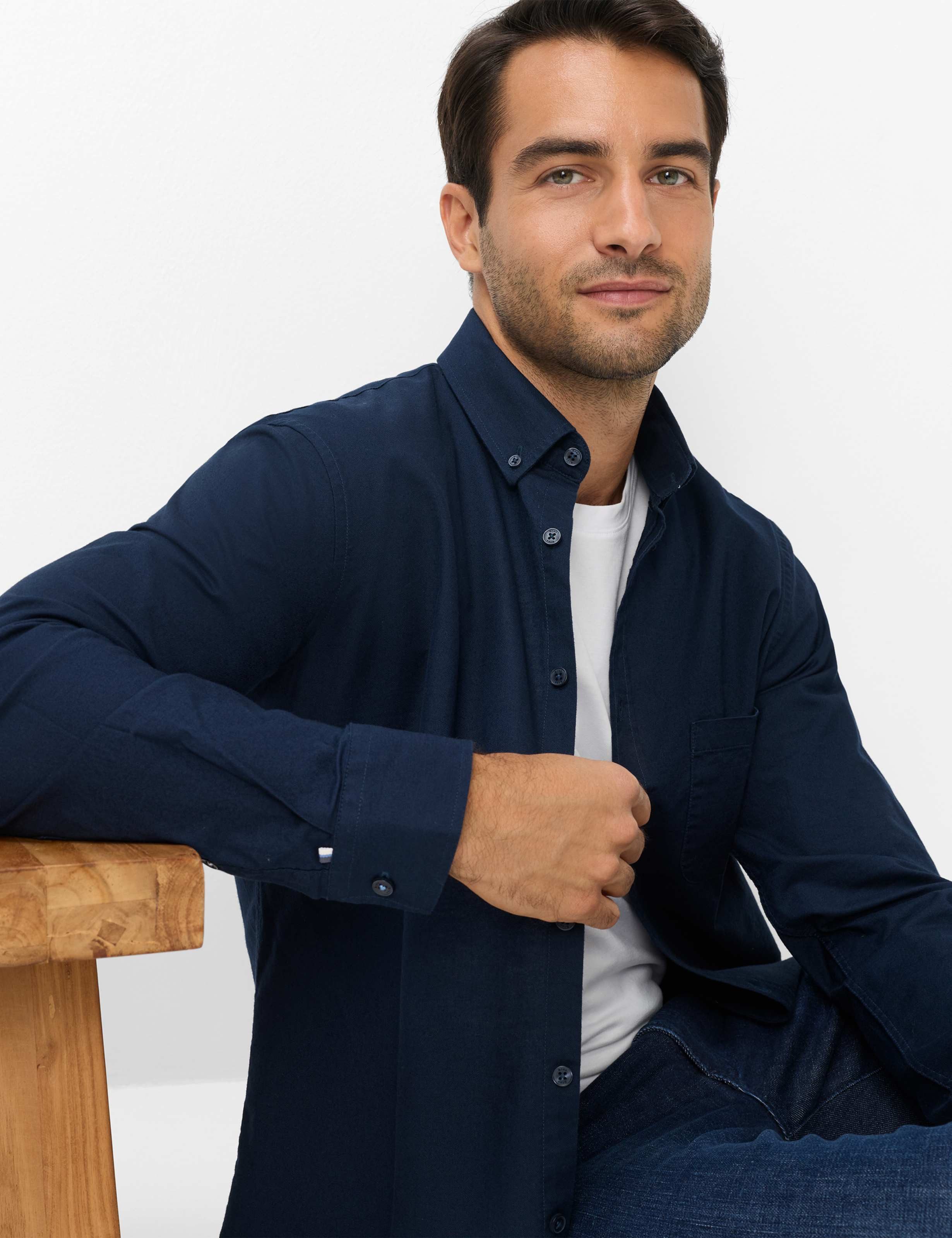Brax Langarmhemd Style DANIEL Oxford Stretch: Hemd im Baumwollmix