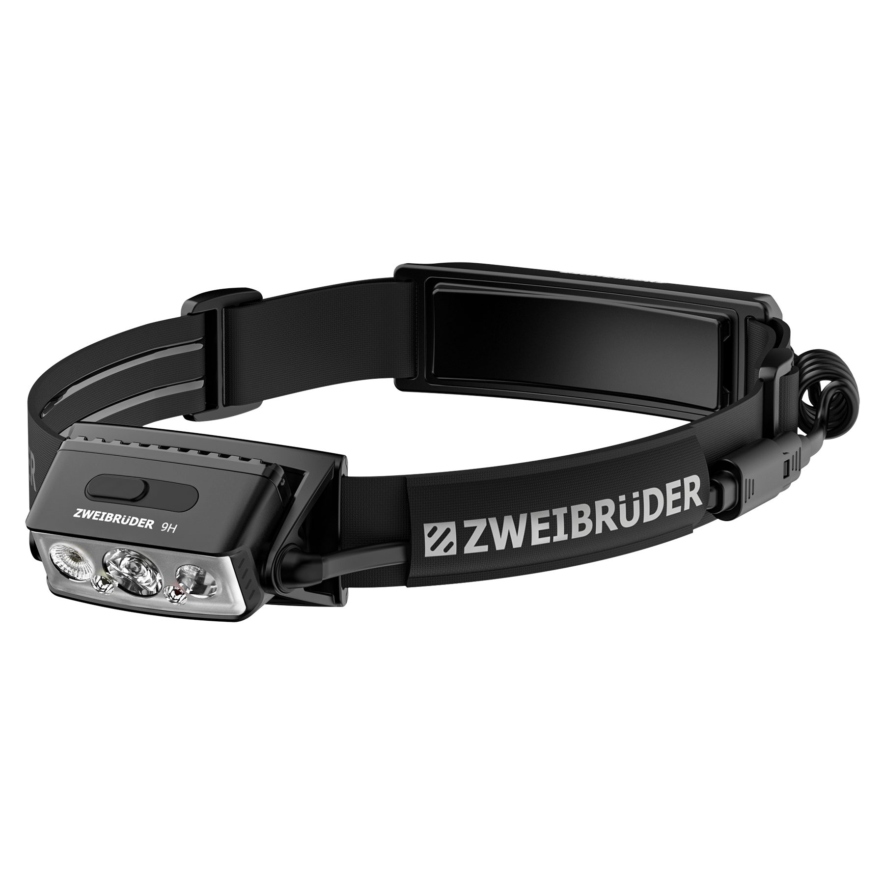 Zweibrüder LED Stirnlampe ZB9H, Focus-Function aufladbar / USB-C Aluminium Rotlicht + Rücklicht (rot)