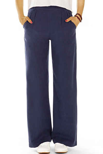 be styled Stoffhose »Stoffhosen, weit geschnittene Bundfalten Hosen bequem - Damen - j43g-2« in Unifarben