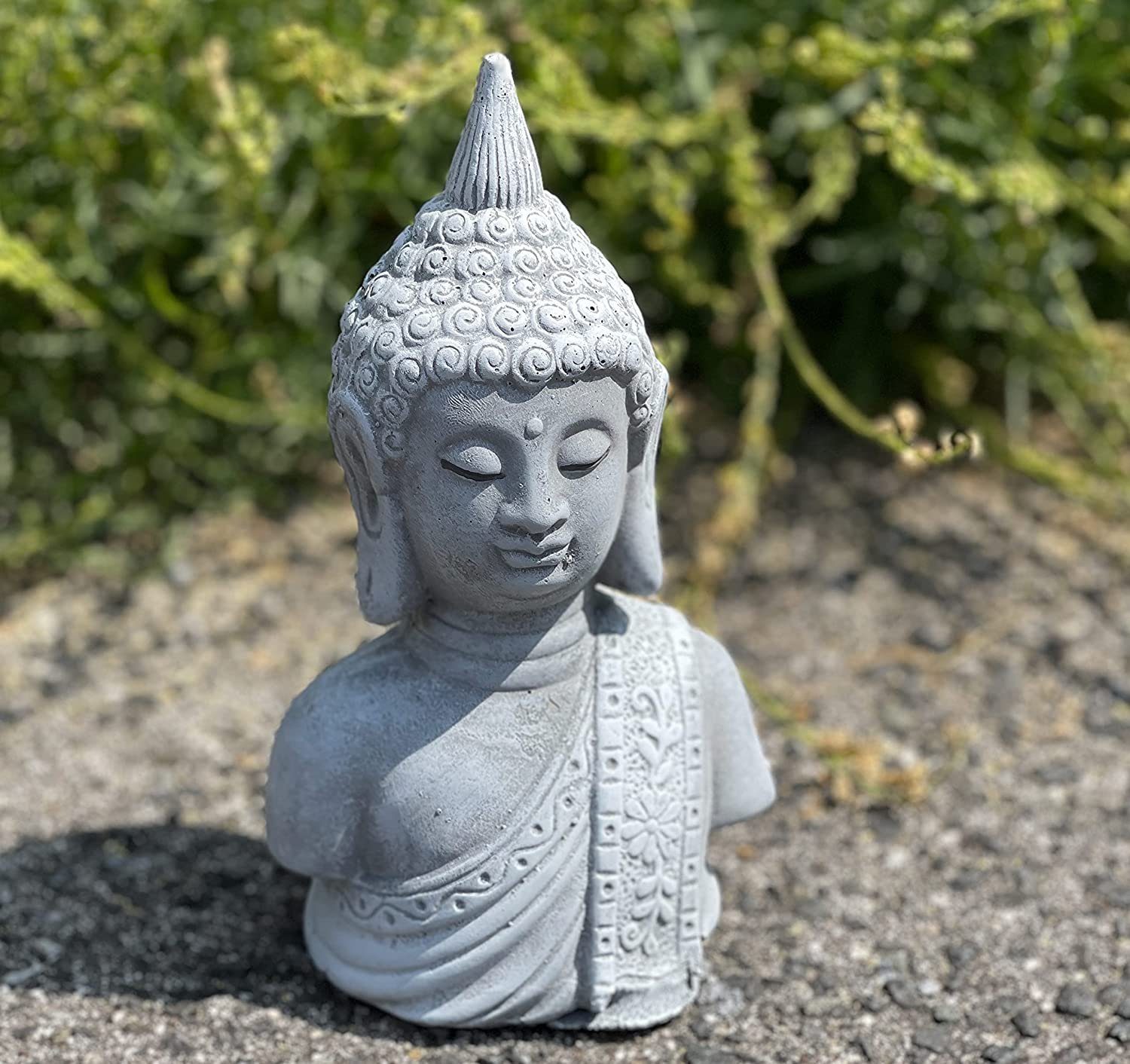 Style and Büste Gartenfigur kleine Buddha/Shiva Steinfigur Stone