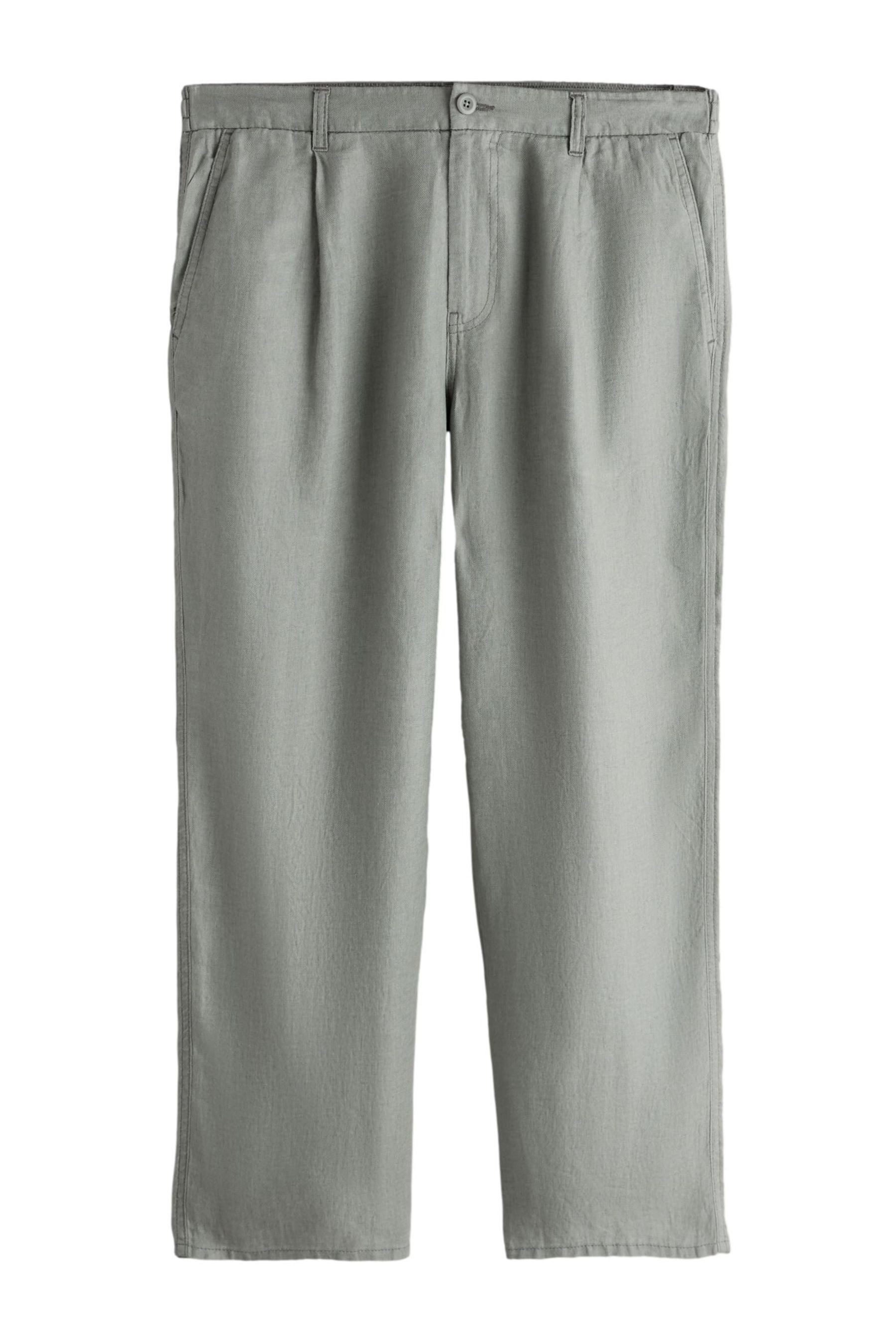 Leinenhose Signature Relaxed Fit Hose mit Fischgrätmuster