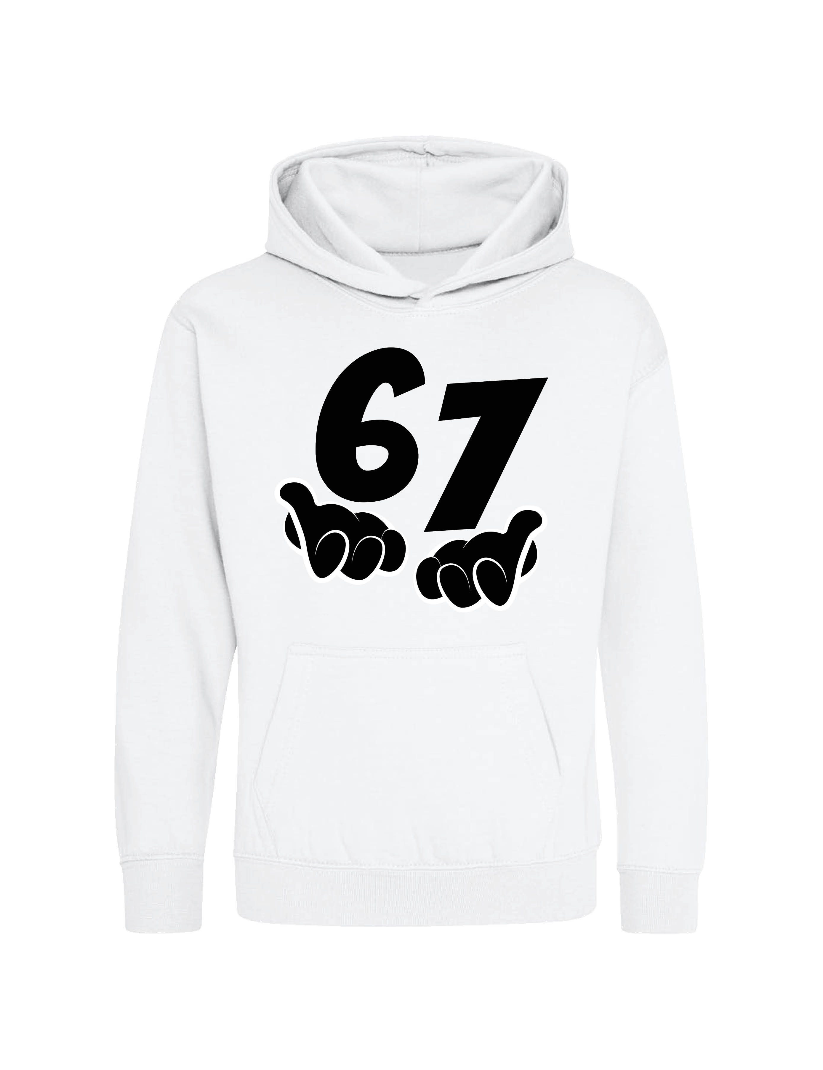Youth Designz Kapuzenpullover Kinder Hoodie Kapuzenpullover "67" lustig Fun-Print Statement Geschenk mit witzigen und humorvollen Aufdruck für Jungen und Mädchen