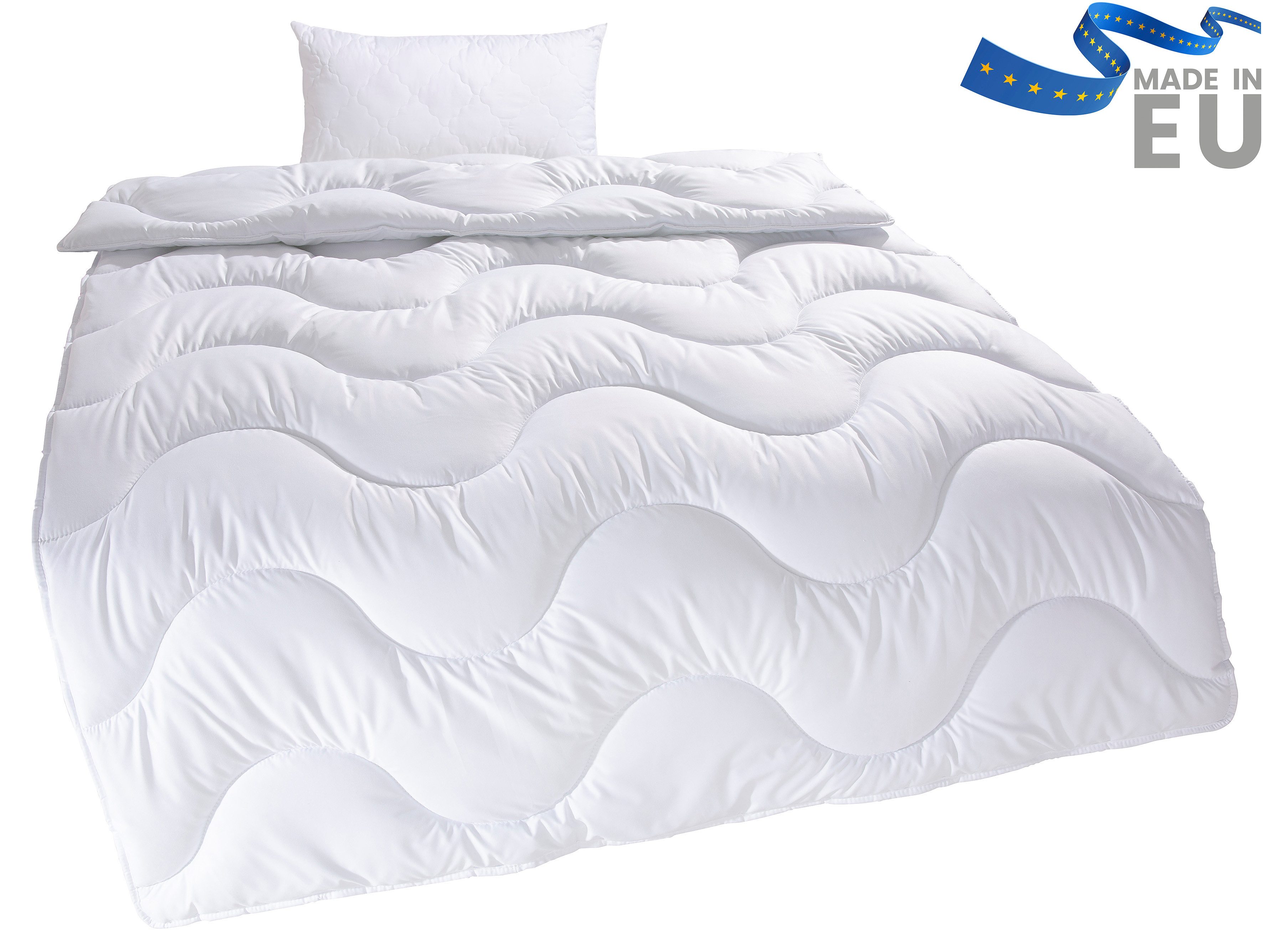 OTTO home Microfaserbettdecke + Microfaserkissen Mailo, Bettdecke 135x200 cm, 155x220 cm, Bezug: weich, 2-tlg., Set mit Kissen 80x80 cm, Sommer, Winter
