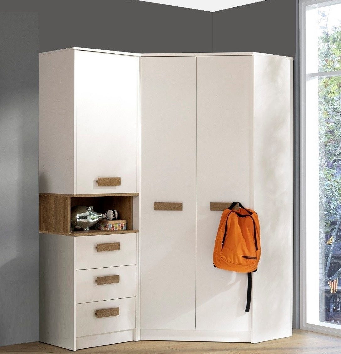 Marmex Möbel Schrank-Set GRANT SET 15N Mehrzweckschrank-Set Eckmöbelset, (2-St), Scharniere Soft-Close, Vollauszug der Schubladen – Bild 5 von 5