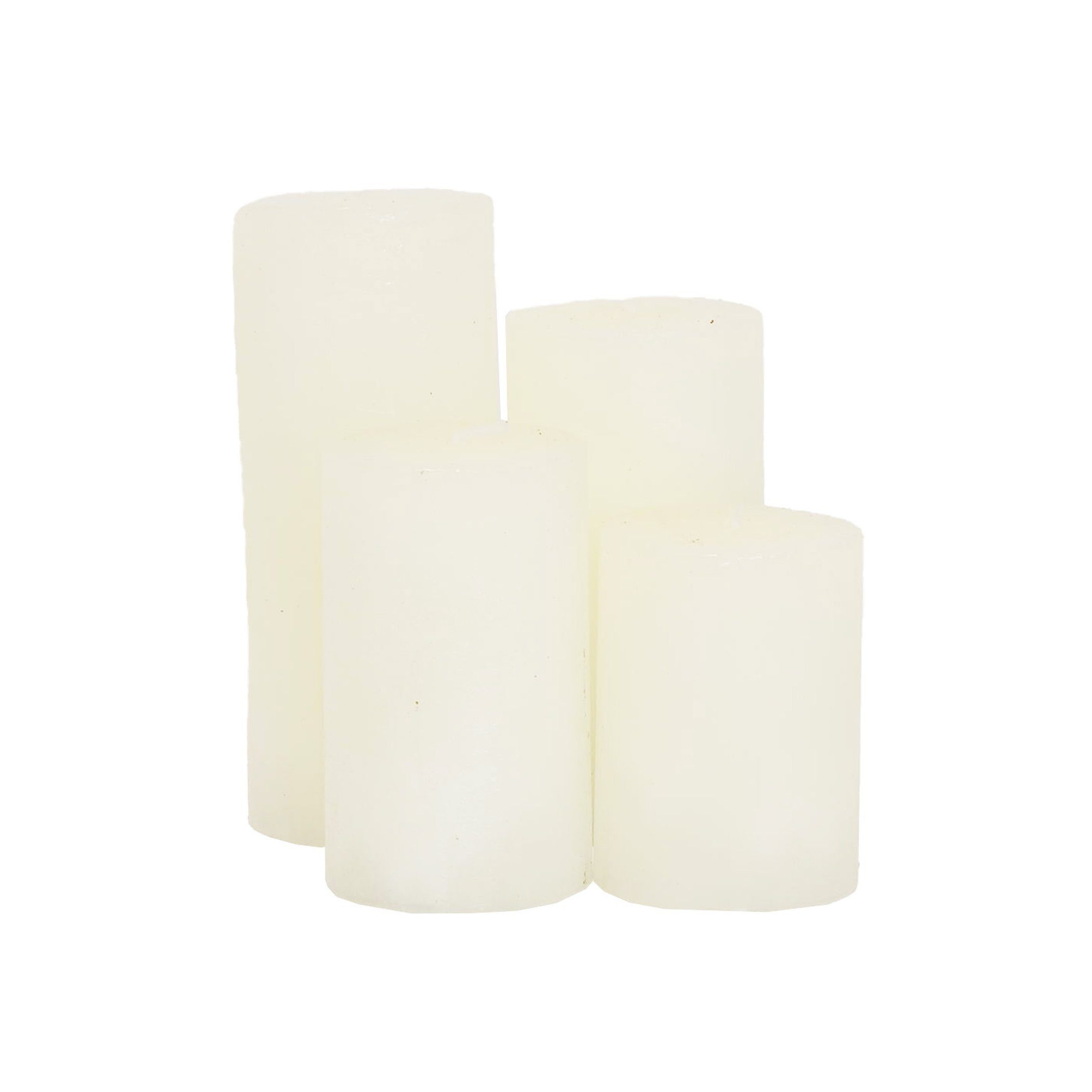 B&S Stumpenkerze Kerzen Frost 4er Set pure white günstig online kaufen