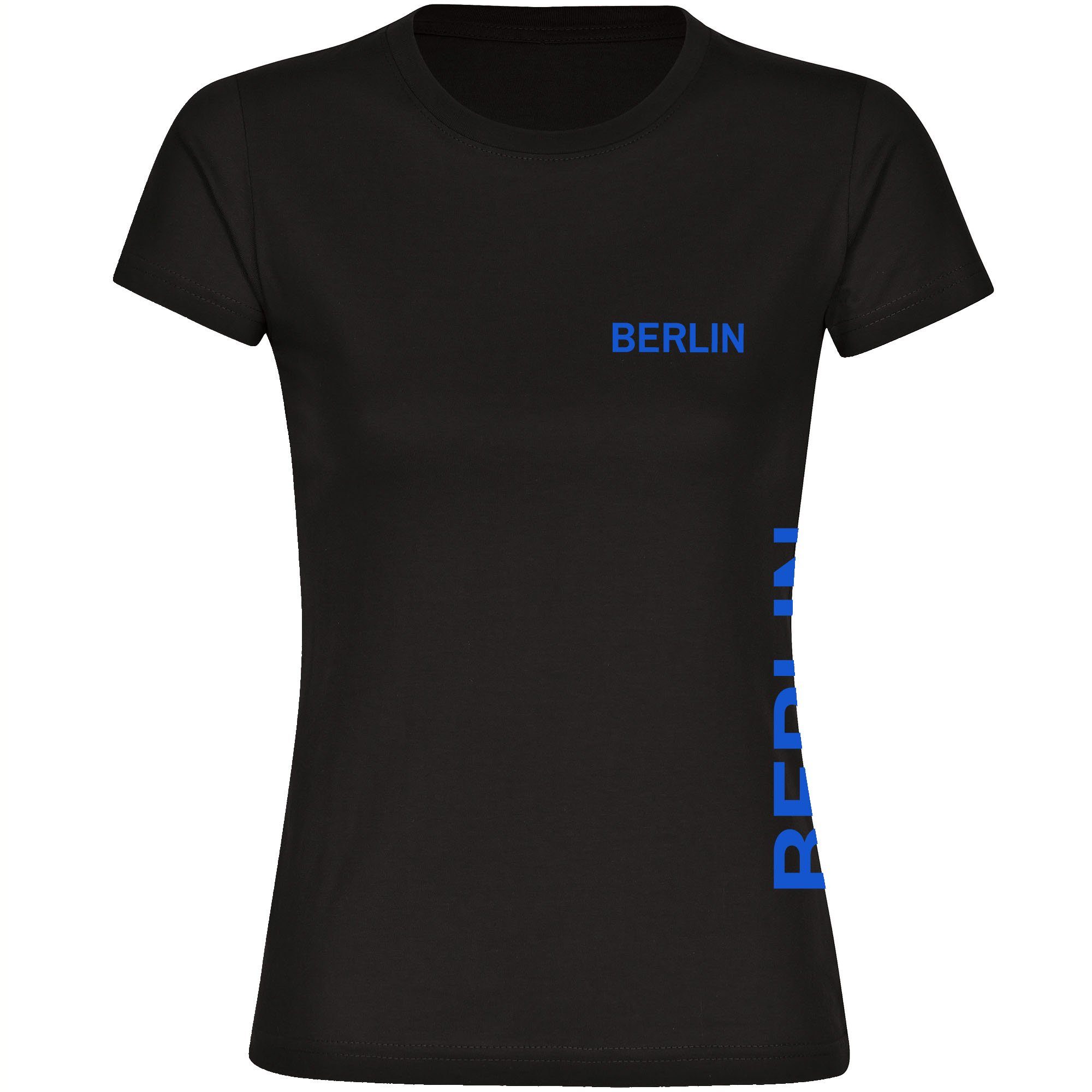 multifanshop T-Shirt Damen Berlin blau - Brust & Seite - Frauen