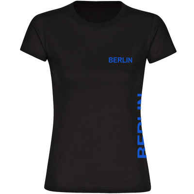 multifanshop T-Shirt Damen Berlin blau - Brust & Seite - Frauen