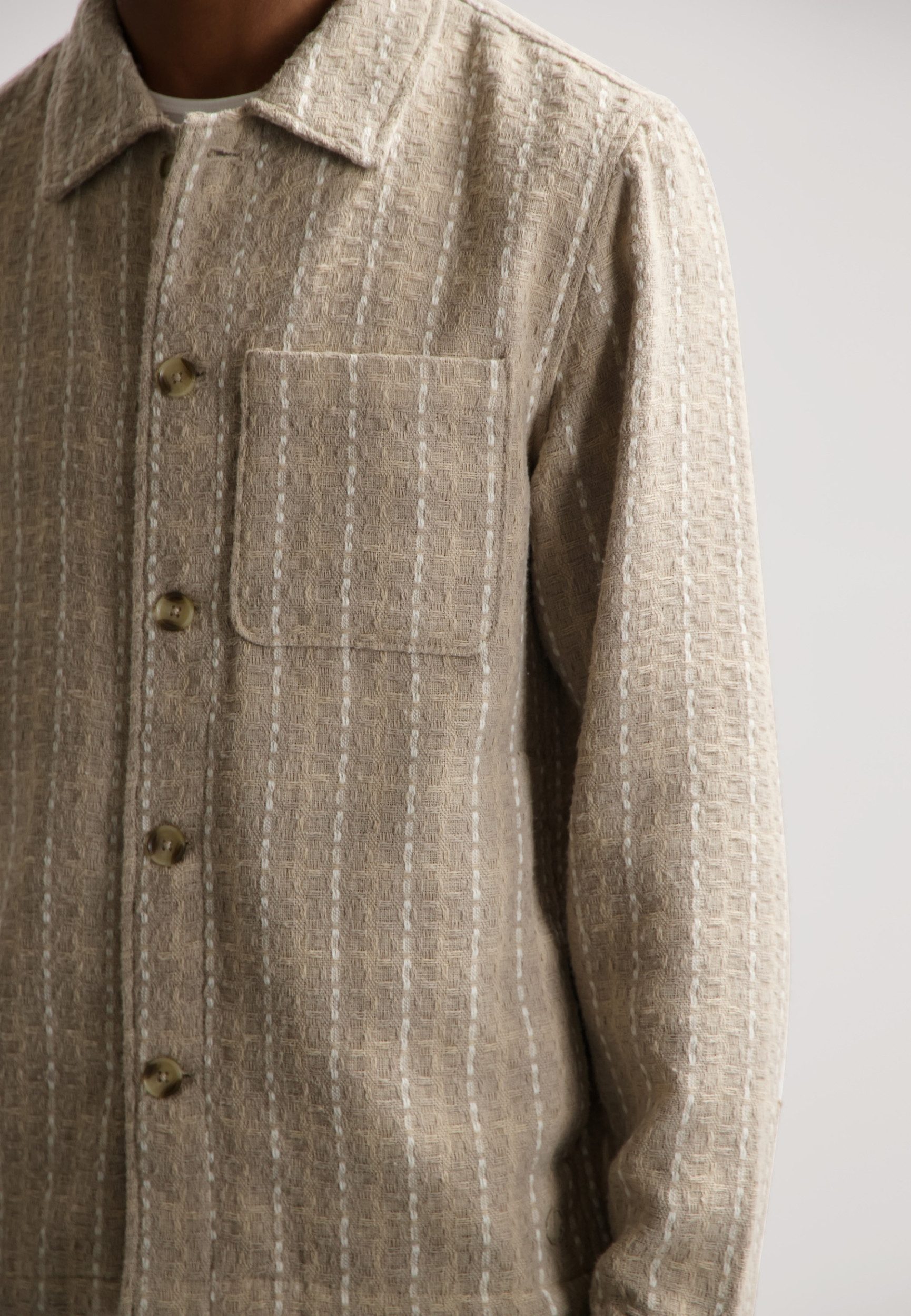 Dstrezzed Hemdjacke DS_Lino Check Overshirt - Langarmhemd - Jacke - Karomuster mit Struktu